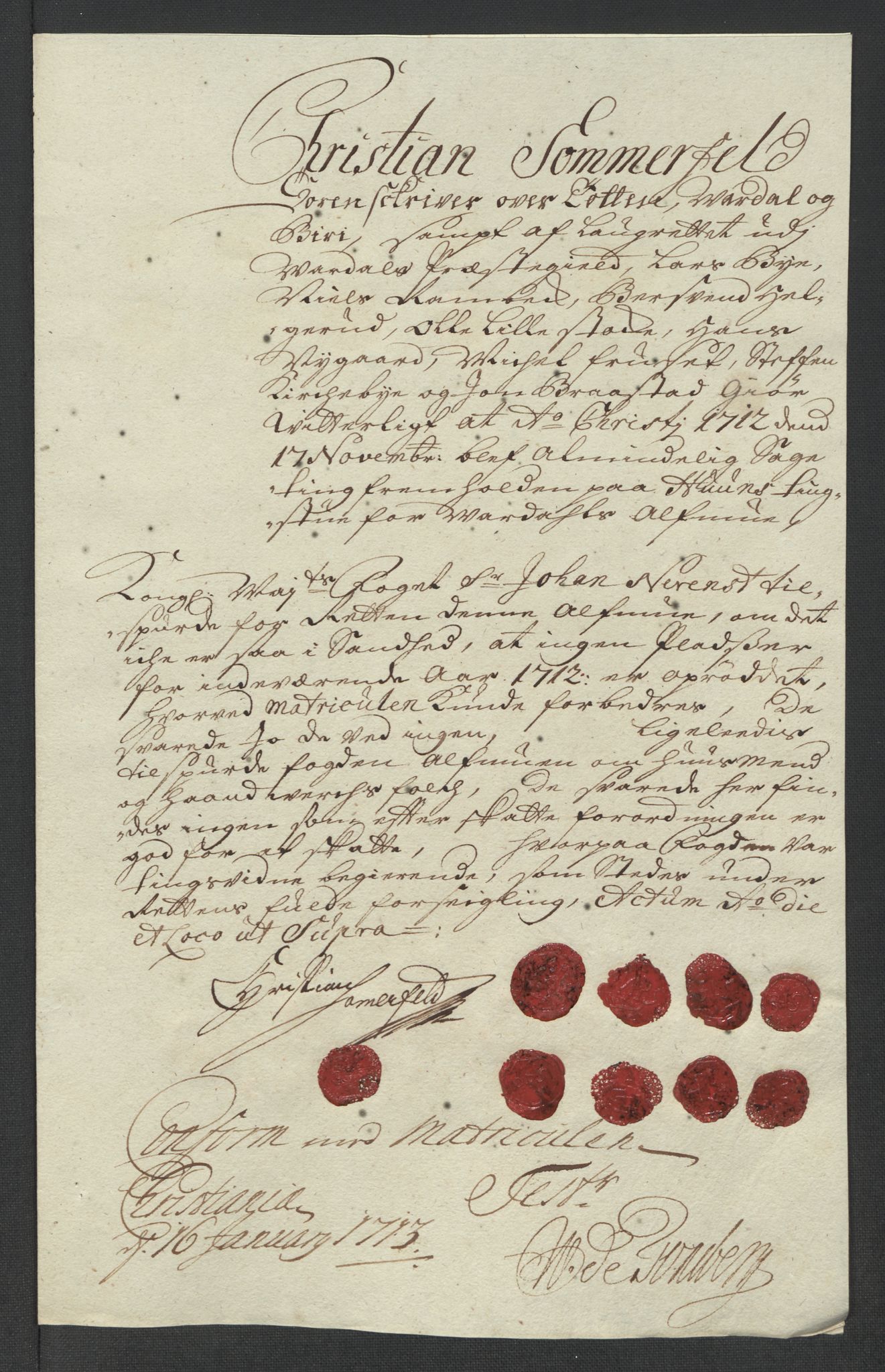 Rentekammeret inntil 1814, Reviderte regnskaper, Fogderegnskap, AV/RA-EA-4092/R18/L1309: Fogderegnskap Hadeland, Toten og Valdres, 1712, p. 220