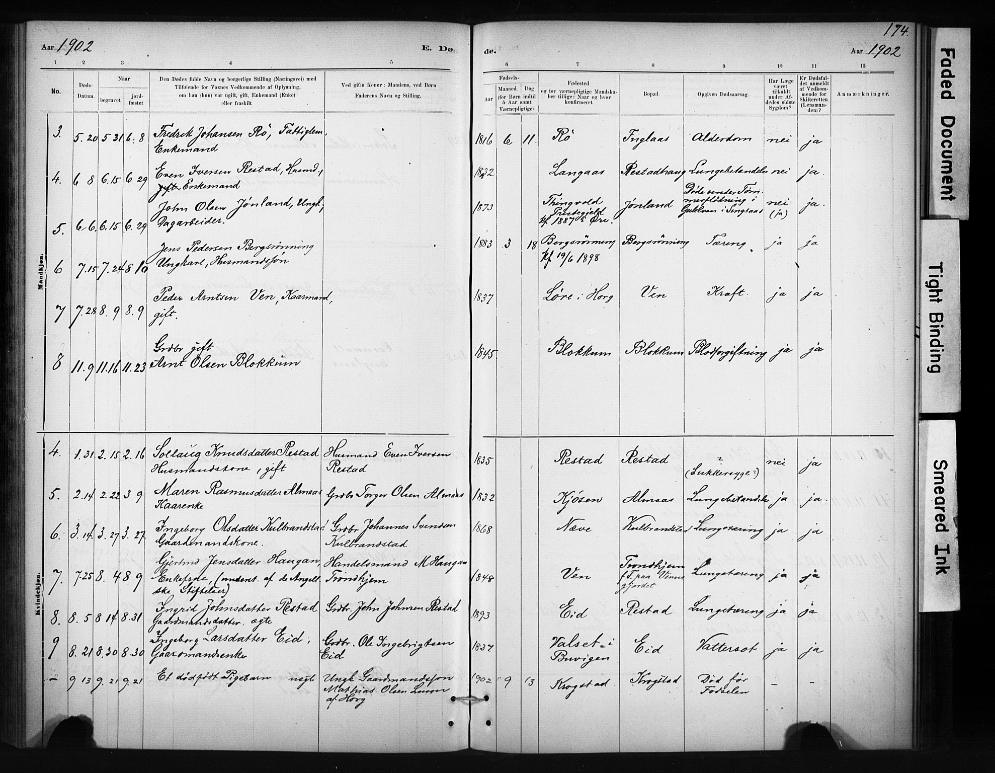 Ministerialprotokoller, klokkerbøker og fødselsregistre - Sør-Trøndelag, SAT/A-1456/694/L1127: Parish register (official) no. 694A01, 1887-1905, p. 174