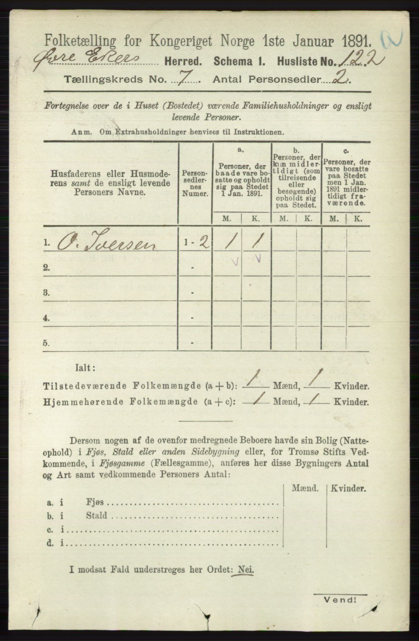 RA, 1891 census for 0624 Øvre Eiker, 1891, p. 2661