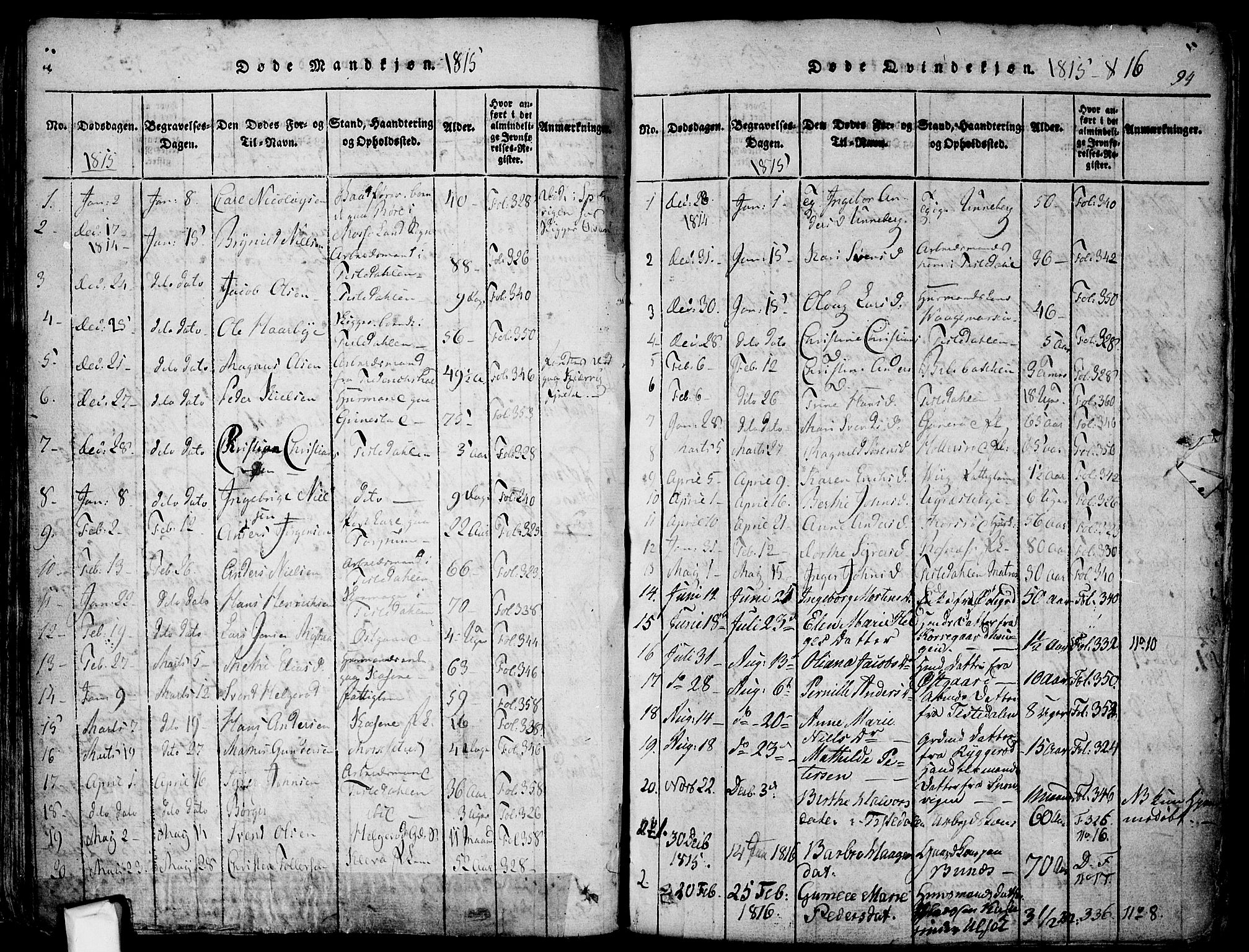 Berg prestekontor Kirkebøker, SAO/A-10902/F/Fa/L0002: Parish register (official) no. I 2, 1815-1831, p. 94