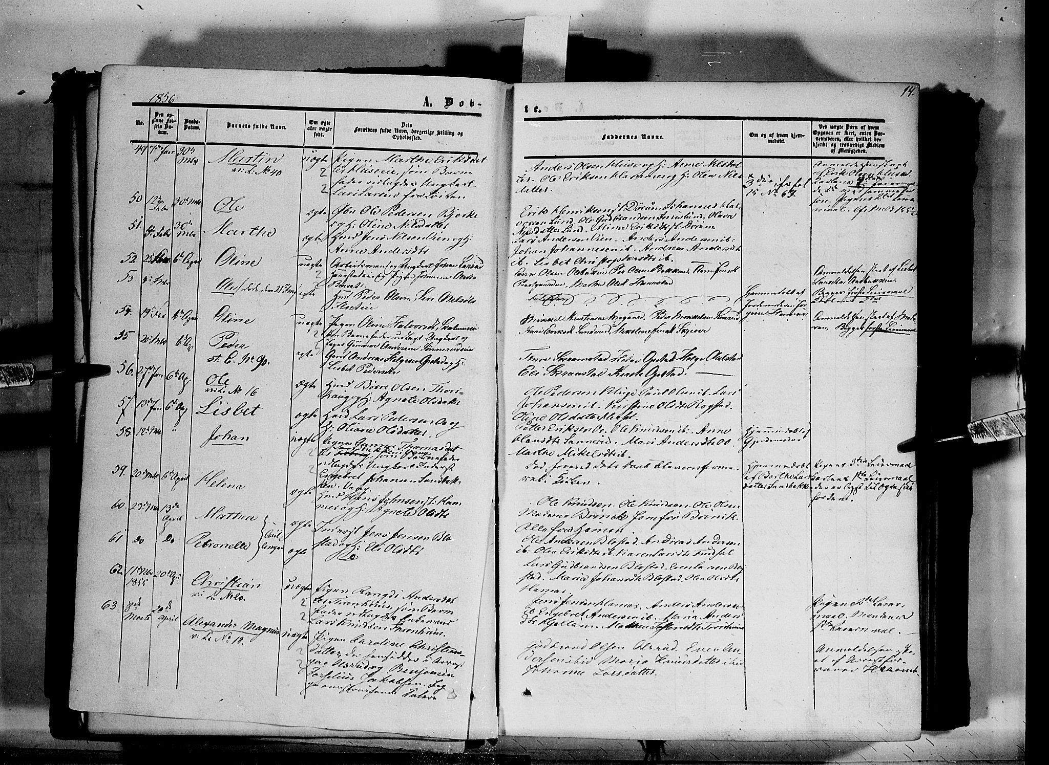 Vang prestekontor, Hedmark, AV/SAH-PREST-008/H/Ha/Haa/L0012: Parish register (official) no. 12, 1855-1870, p. 14