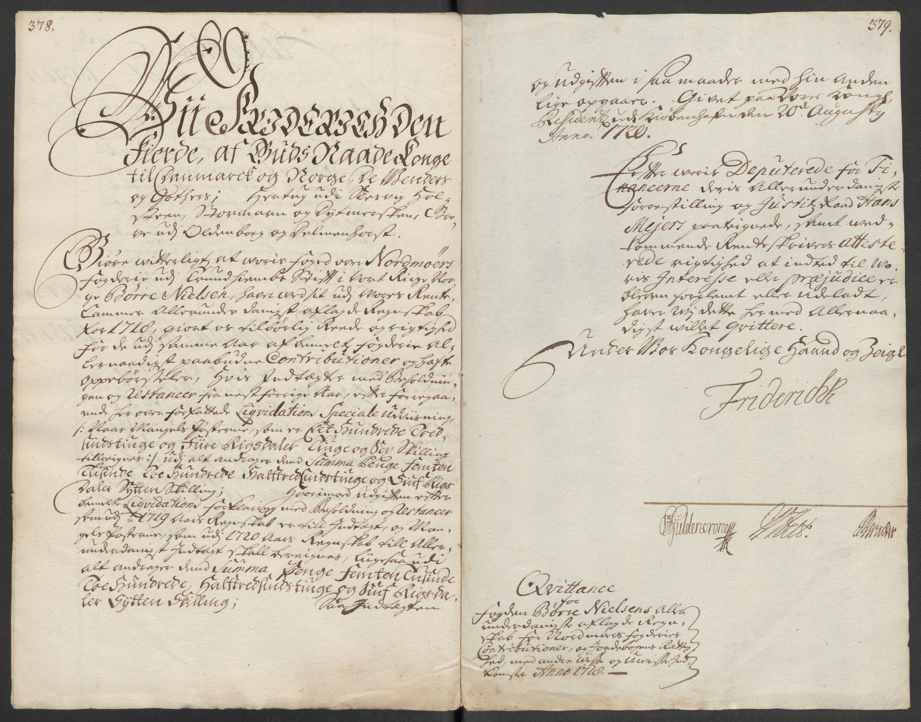 Rentekammeret inntil 1814, Reviderte regnskaper, Fogderegnskap, RA/EA-4092/R56/L3751: Fogderegnskap Nordmøre, 1718, p. 18