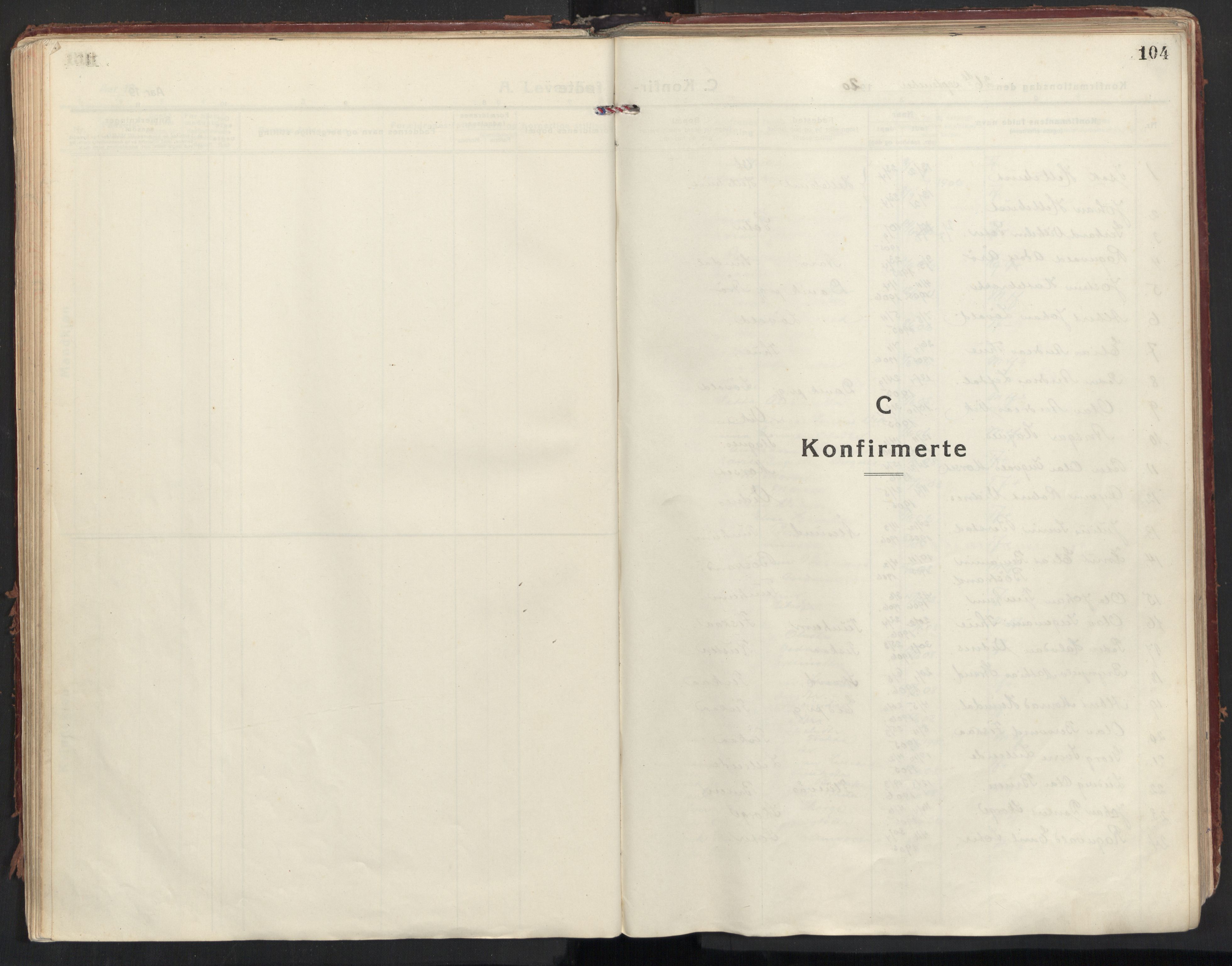 Ministerialprotokoller, klokkerbøker og fødselsregistre - Møre og Romsdal, AV/SAT-A-1454/501/L0012: Parish register (official) no. 501A12, 1920-1946, p. 104