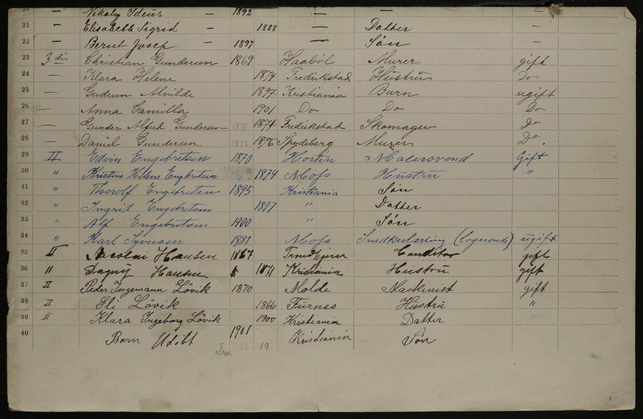 OBA, Municipal Census 1901 for Kristiania, 1901, p. 14567