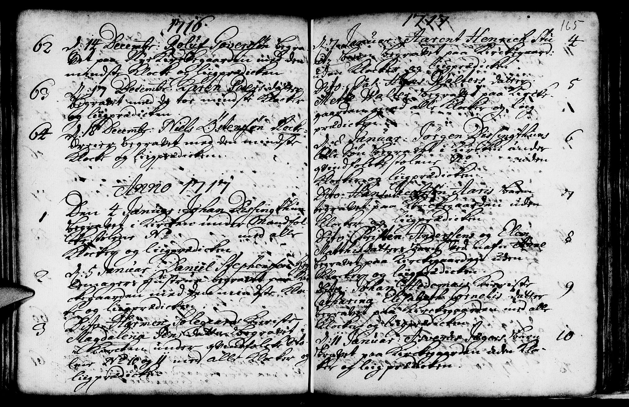 Nykirken Sokneprestembete, AV/SAB-A-77101/H/Haa/L0009: Parish register (official) no. A 9, 1689-1759, p. 165