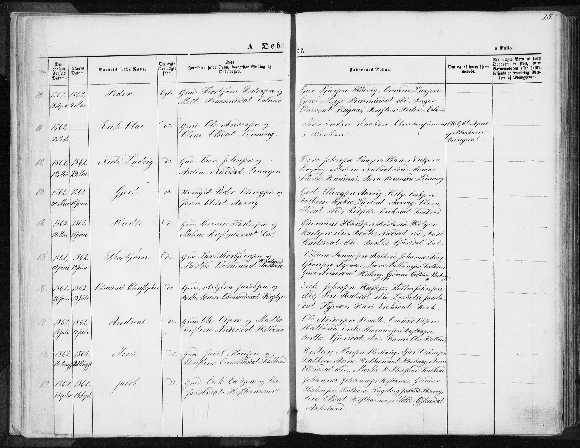 Tysvær sokneprestkontor, SAST/A -101864/H/Ha/Haa/L0003: Parish register (official) no. A 3, 1856-1865, p. 25