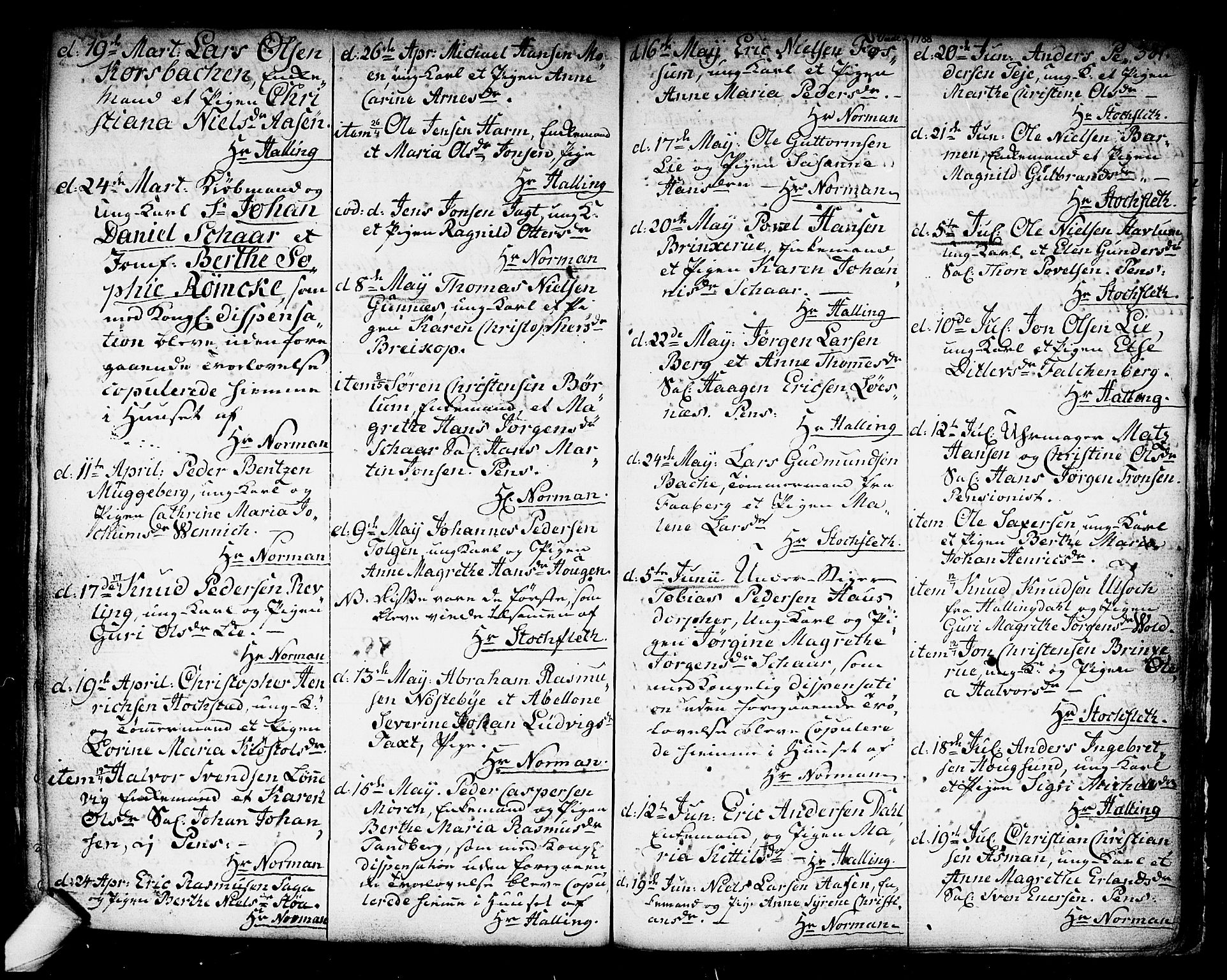 Kongsberg kirkebøker, SAKO/A-22/F/Fa/L0006: Parish register (official) no. I 6, 1783-1797, p. 381