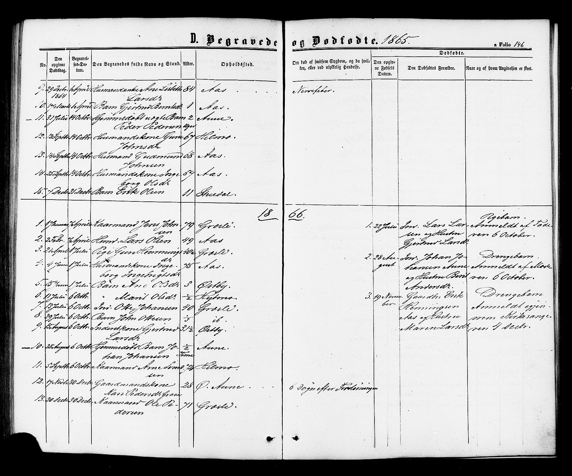 Ministerialprotokoller, klokkerbøker og fødselsregistre - Sør-Trøndelag, SAT/A-1456/698/L1163: Parish register (official) no. 698A01, 1862-1887, p. 146