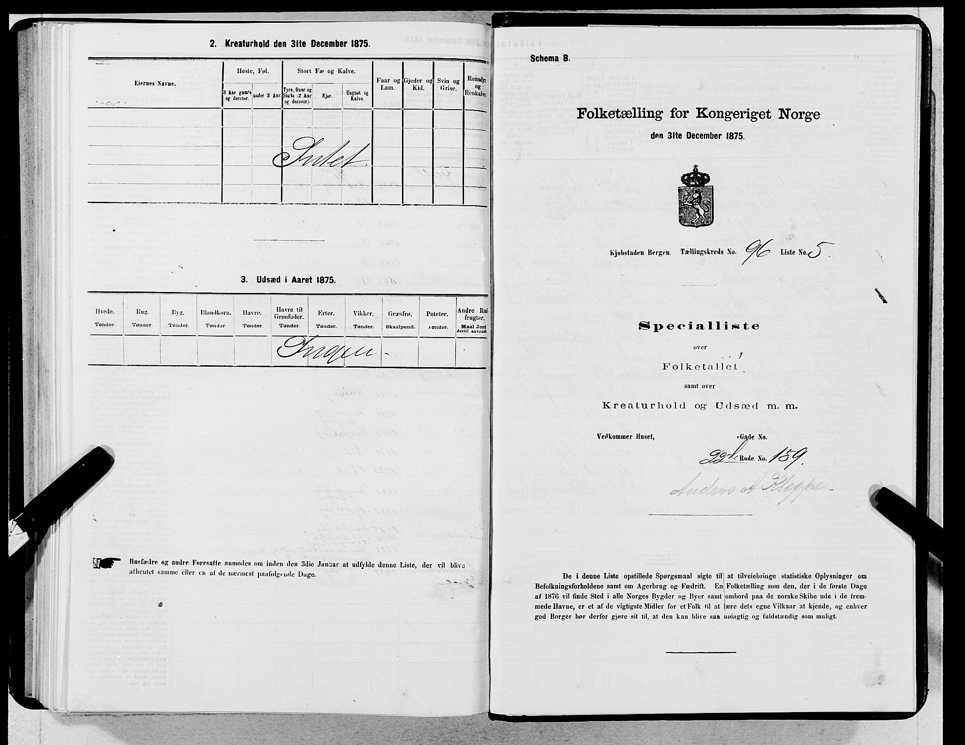 SAB, 1875 census for 1301 Bergen, 1875, p. 5169