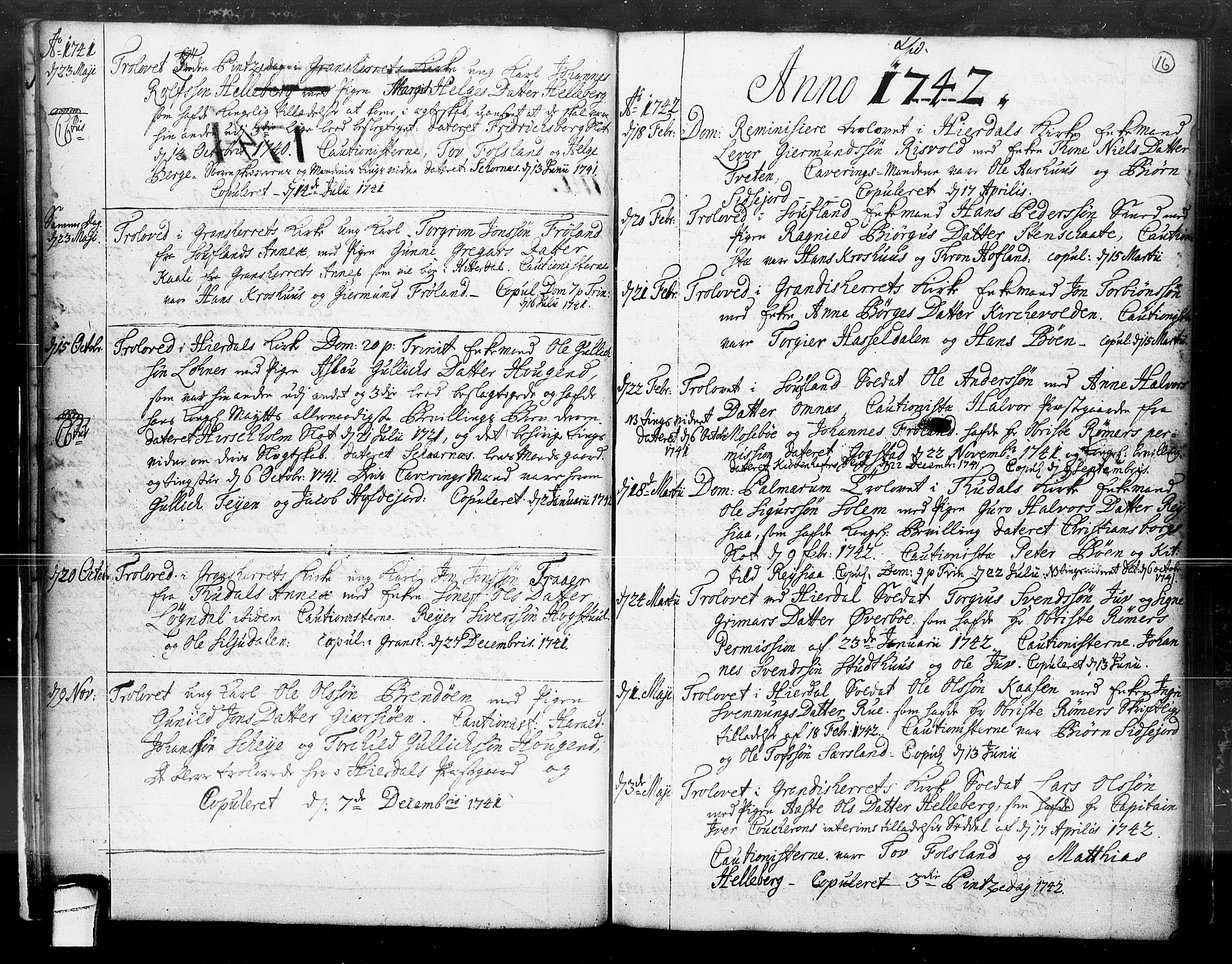 Hjartdal kirkebøker, SAKO/A-270/F/Fa/L0004: Parish register (official) no. I 4, 1727-1795, p. 16