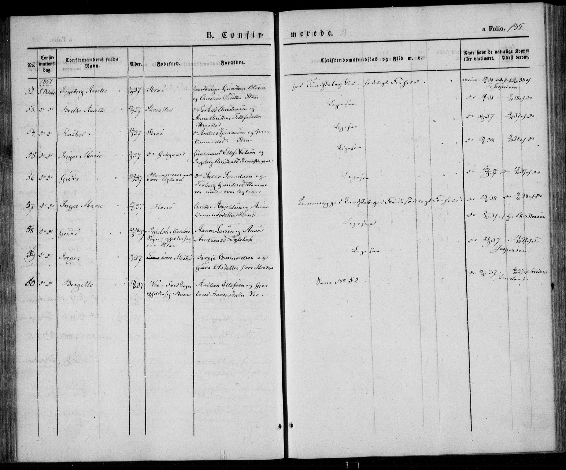 Oddernes sokneprestkontor, AV/SAK-1111-0033/F/Fa/Faa/L0006: Parish register (official) no. A 6, 1838-1851, p. 135