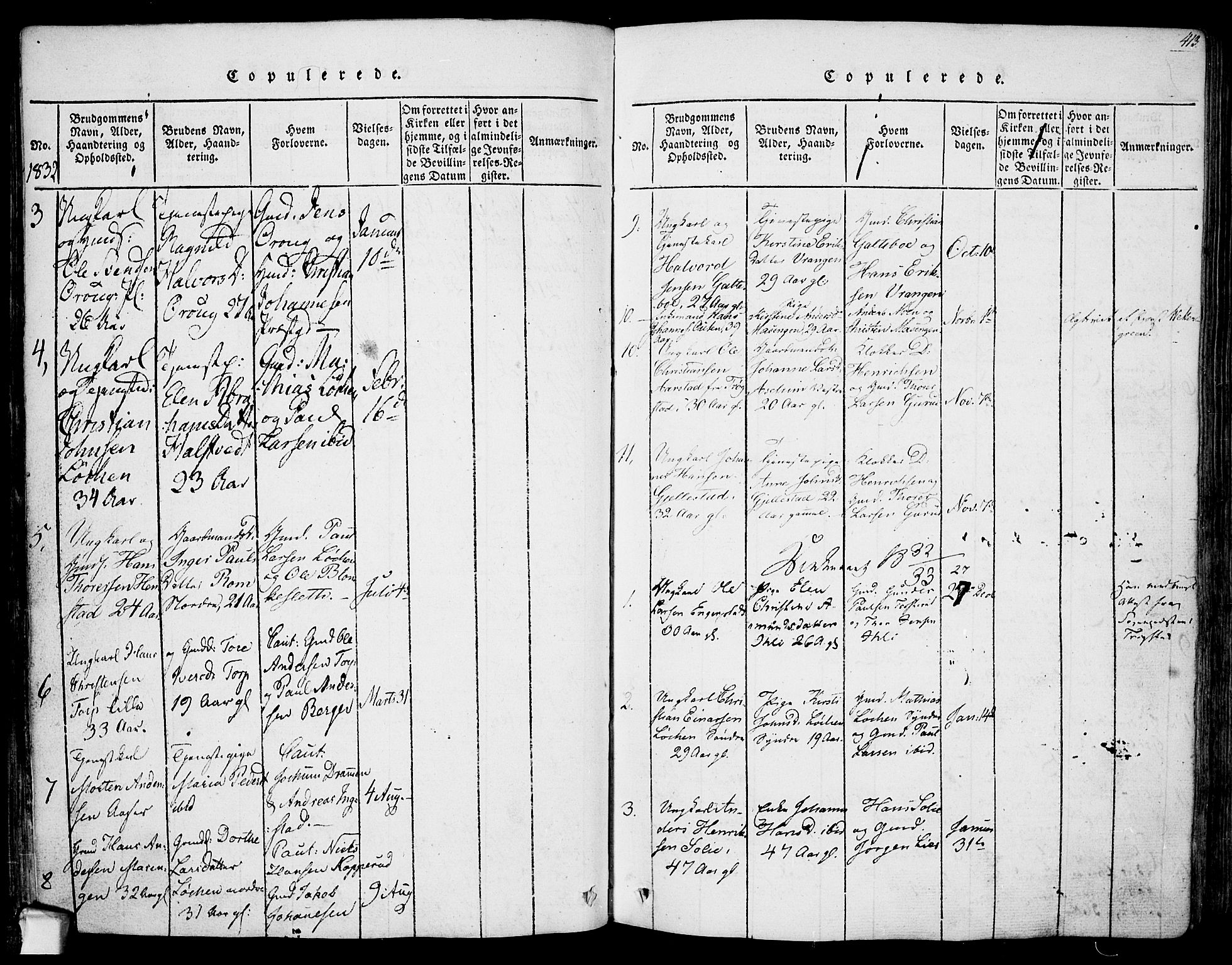 Askim prestekontor Kirkebøker, AV/SAO-A-10900/F/Fa/L0004: Parish register (official) no. 4, 1817-1846, p. 412-413