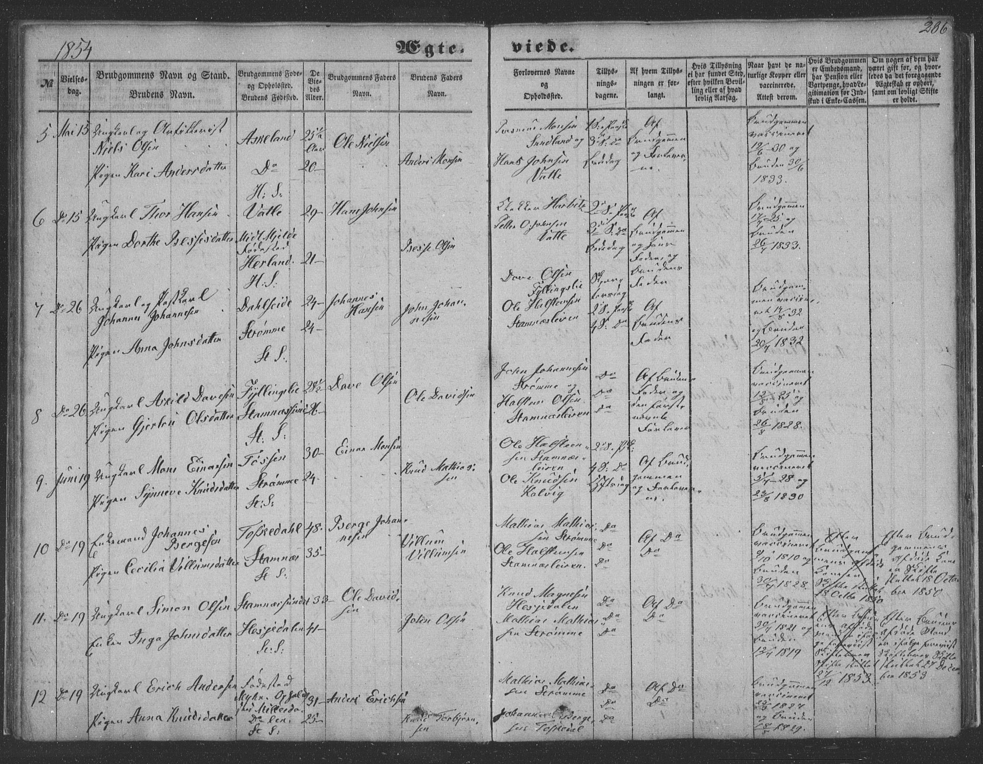 Haus sokneprestembete, AV/SAB-A-75601/H/Haa: Parish register (official) no. A 16 II, 1848-1857, p. 286