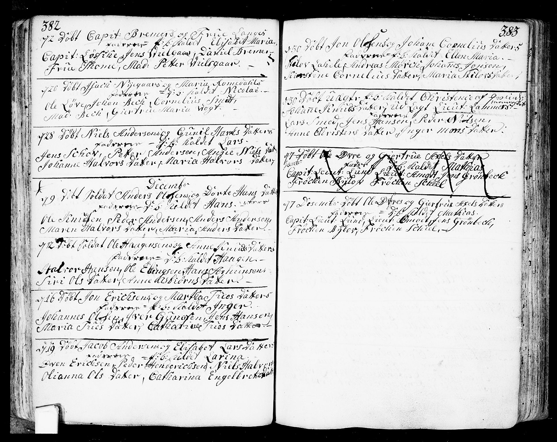 Fredrikstad prestekontor Kirkebøker, SAO/A-11082/F/Fa/L0002: Parish register (official) no. 2, 1750-1804, p. 382-383