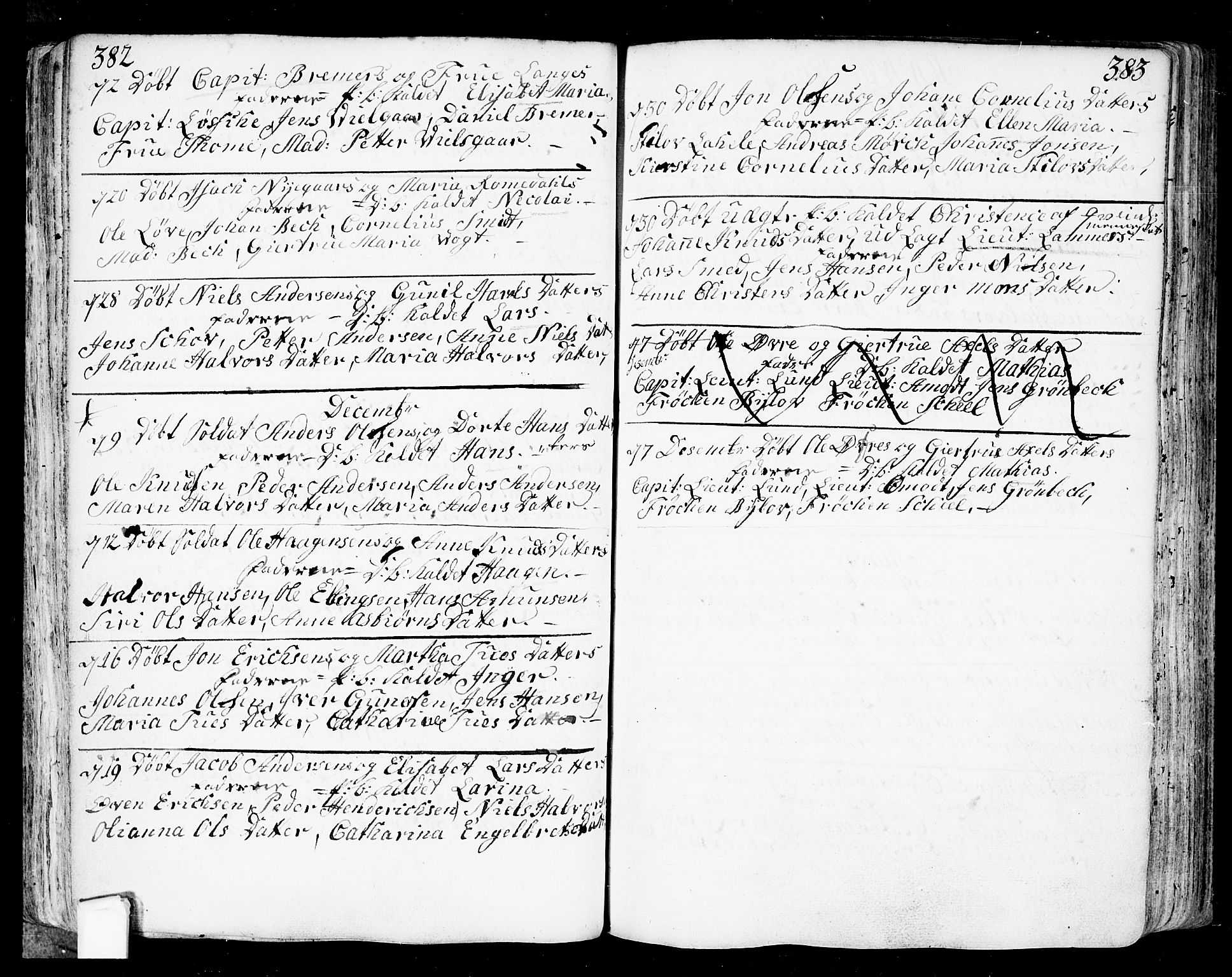 Fredrikstad prestekontor Kirkebøker, AV/SAO-A-11082/F/Fa/L0002: Parish register (official) no. 2, 1750-1804, p. 382-383