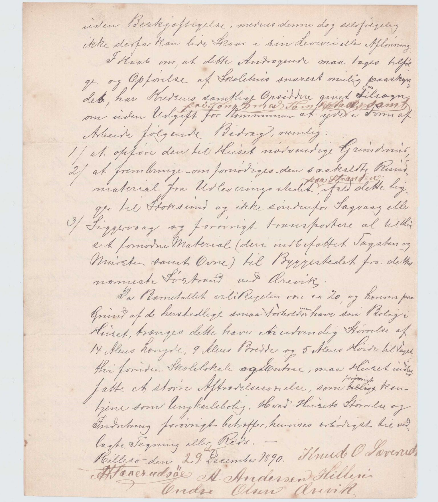 Finnaas kommune. Skulestyret, IKAH/1218a-211/D/Da/L0001/0002: Kronologisk ordna korrespondanse / Kronologisk ordna korrespondanse , 1890-1892, p. 23