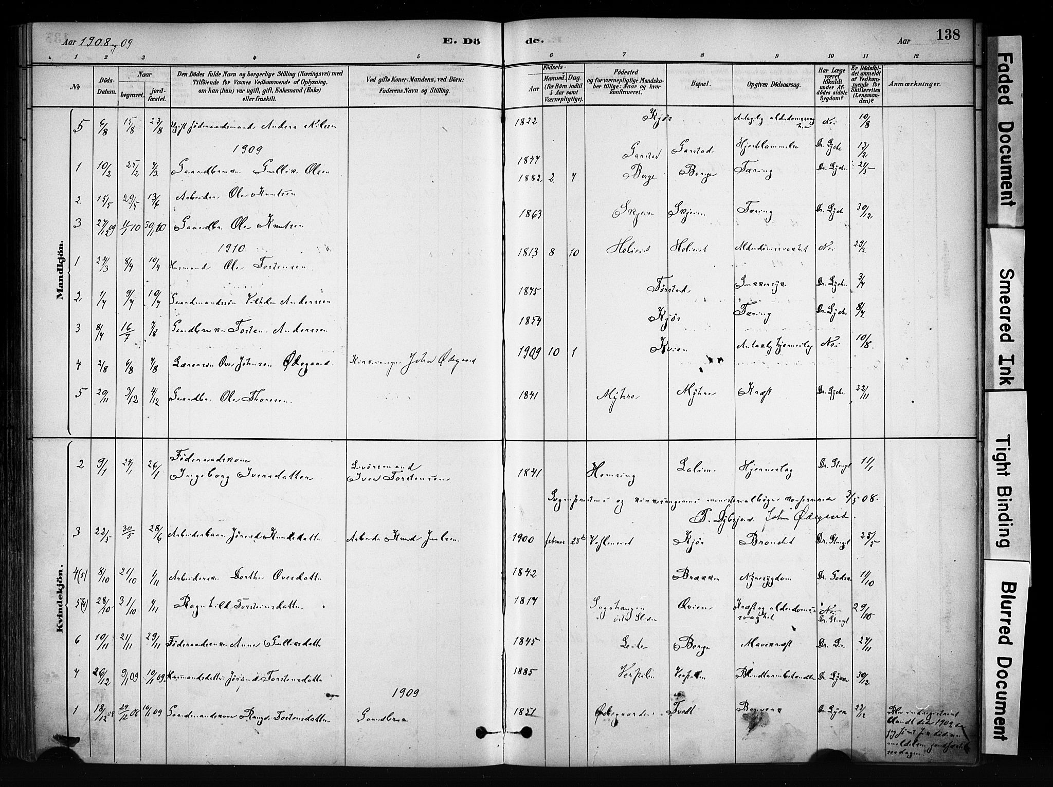 Vang prestekontor, Valdres, SAH/PREST-140/H/Ha/L0009: Parish register (official) no. 9, 1882-1914, p. 138