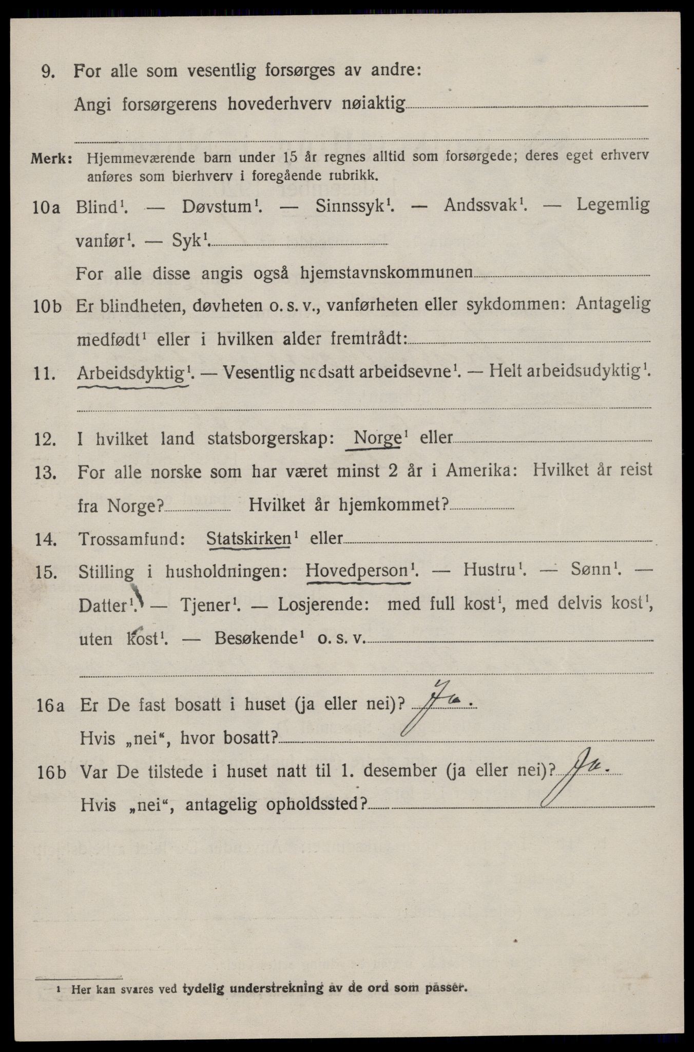 SAST, 1920 census for Torvastad, 1920, p. 2601