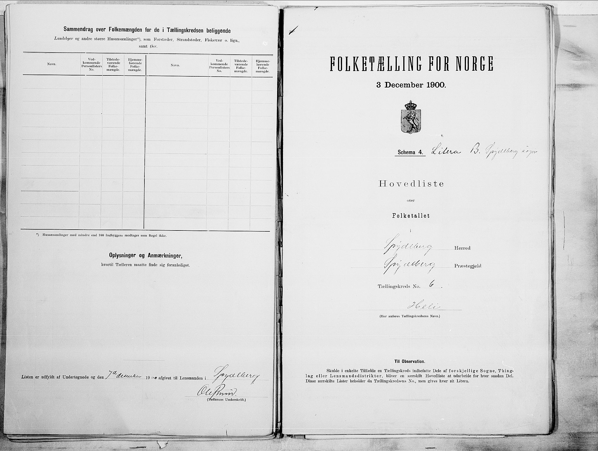 SAO, 1900 census for Spydeberg, 1900, p. 22