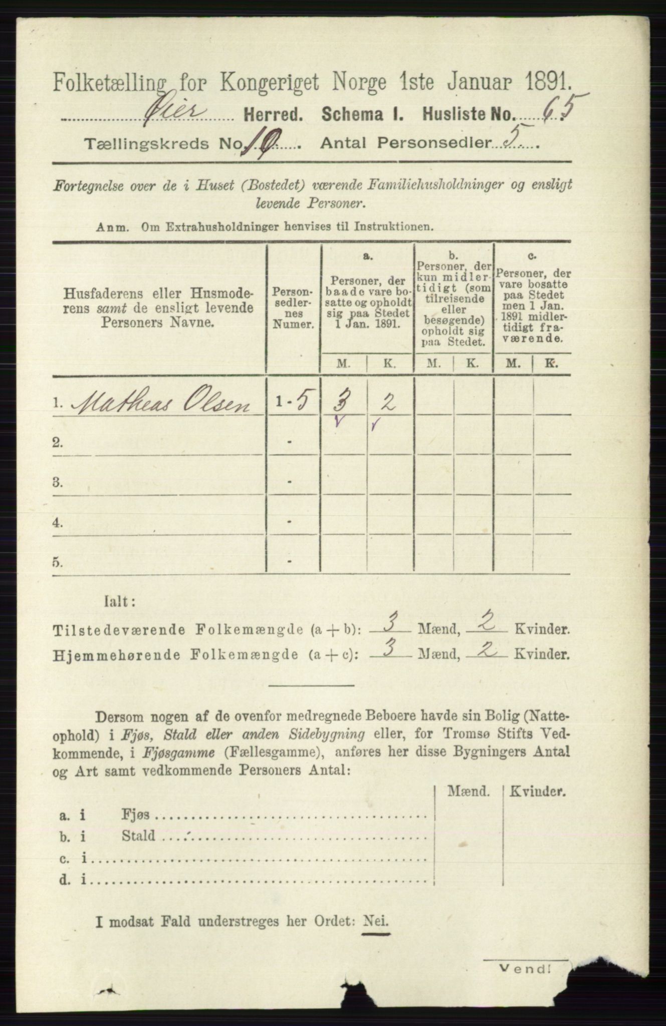 RA, 1891 census for 0521 Øyer, 1891, p. 3560