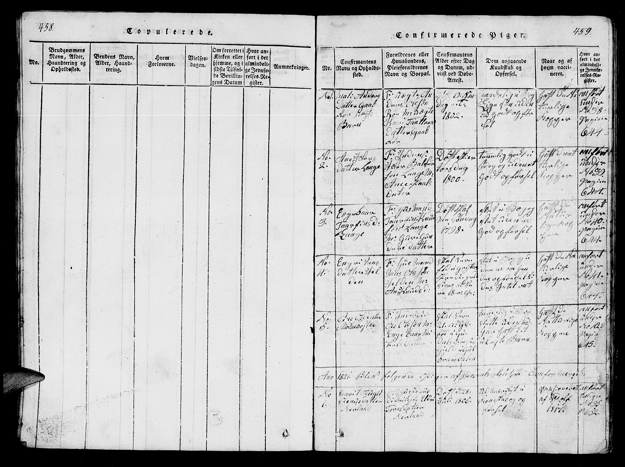 Ministerialprotokoller, klokkerbøker og fødselsregistre - Møre og Romsdal, SAT/A-1454/554/L0644: Parish register (copy) no. 554C01, 1818-1851, p. 458-459