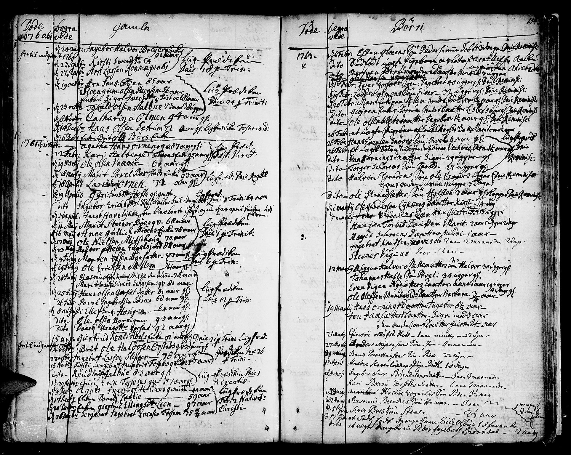 Ministerialprotokoller, klokkerbøker og fødselsregistre - Sør-Trøndelag, SAT/A-1456/678/L0891: Parish register (official) no. 678A01, 1739-1780, p. 154