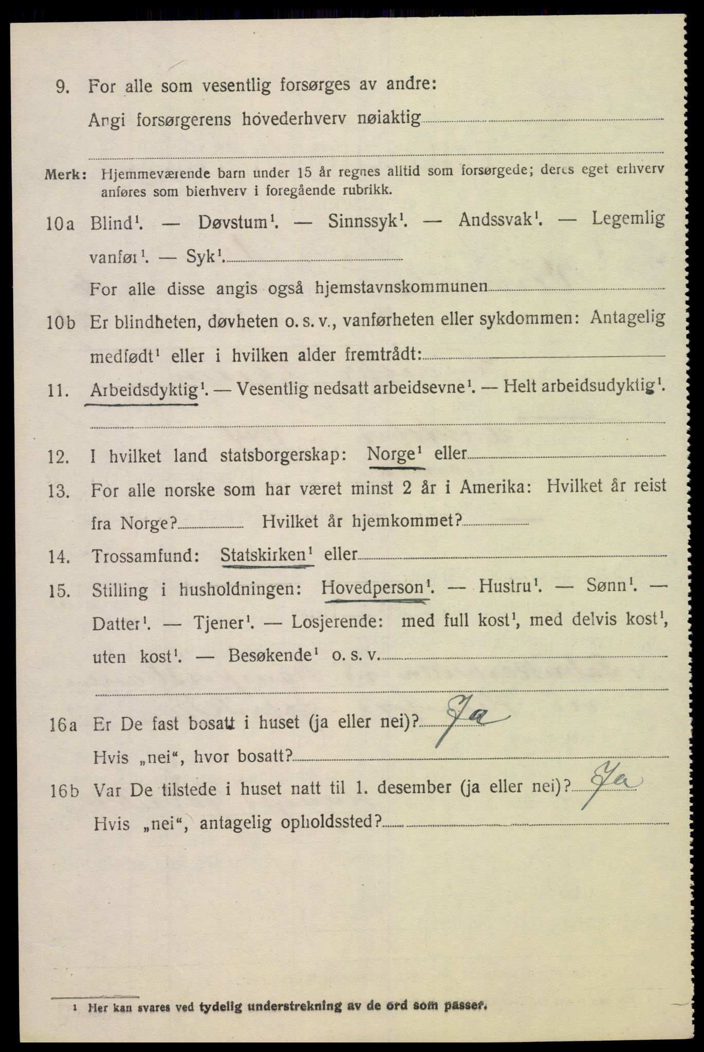 SAK, 1920 census for Vennesla, 1920, p. 4529