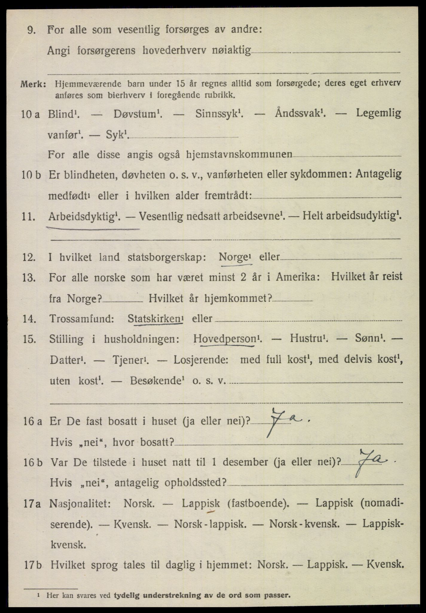 SAT, 1920 census for Foldereid, 1920, p. 689