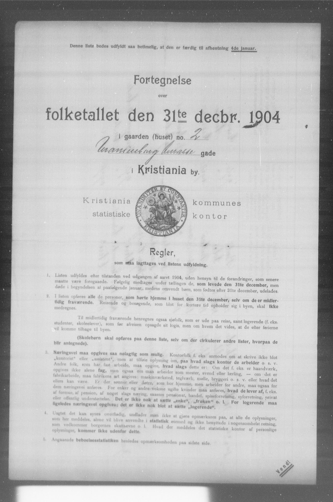 OBA, Municipal Census 1904 for Kristiania, 1904, p. 22686