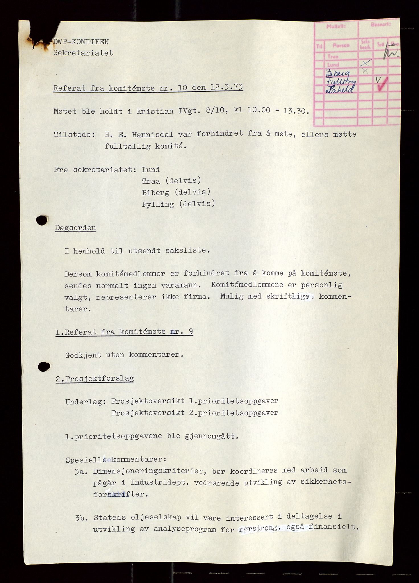 Industridepartementet, Oljekontoret, SAST/A-101348/Di/L0004: DWP, møter, komite`møter, 761 forskning/teknologi, 1972-1975, p. 196