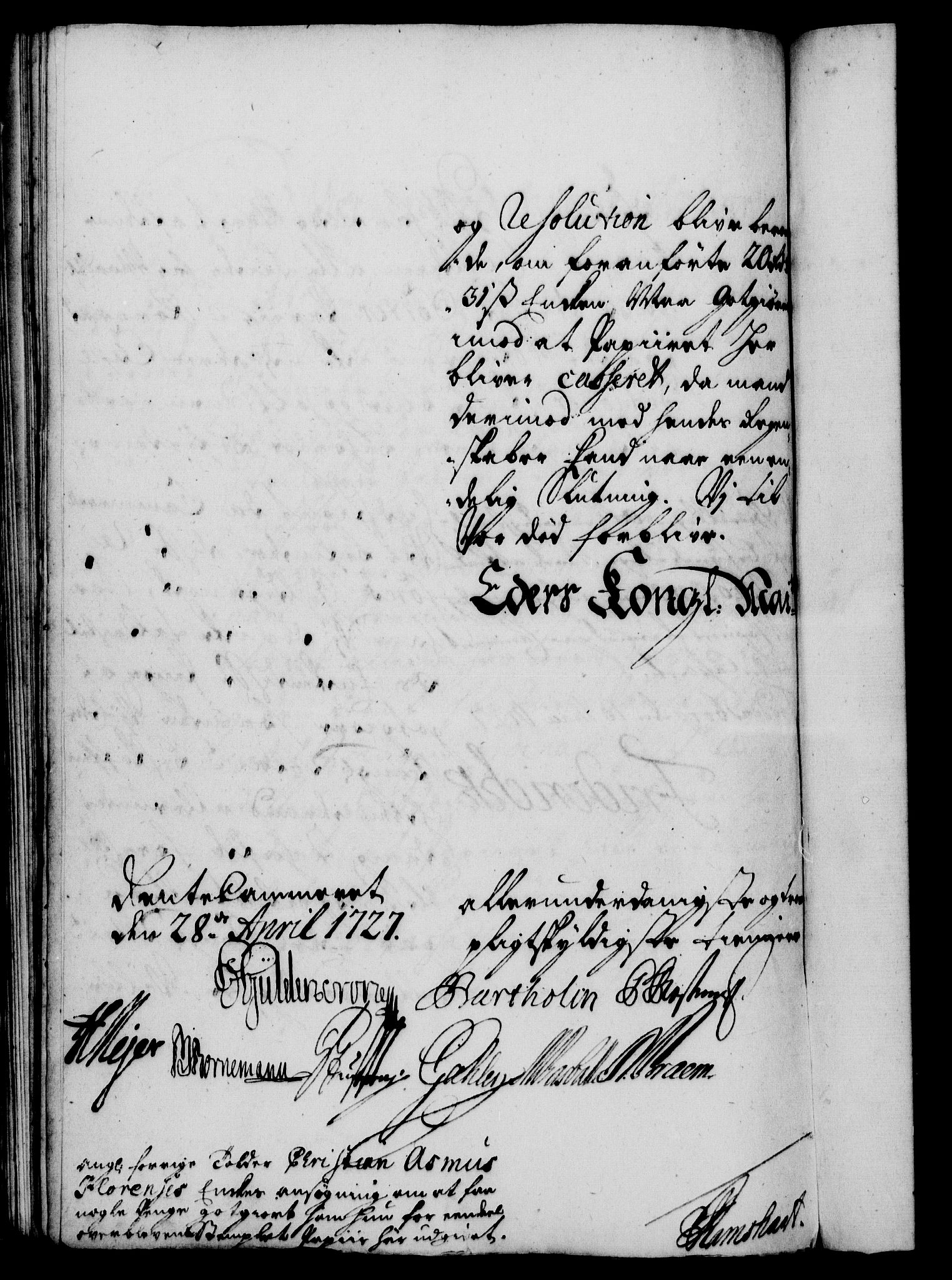 Rentekammeret, Kammerkanselliet, RA/EA-3111/G/Gf/Gfa/L0010: Norsk relasjons- og resolusjonsprotokoll (merket RK 52.10), 1727, p. 508