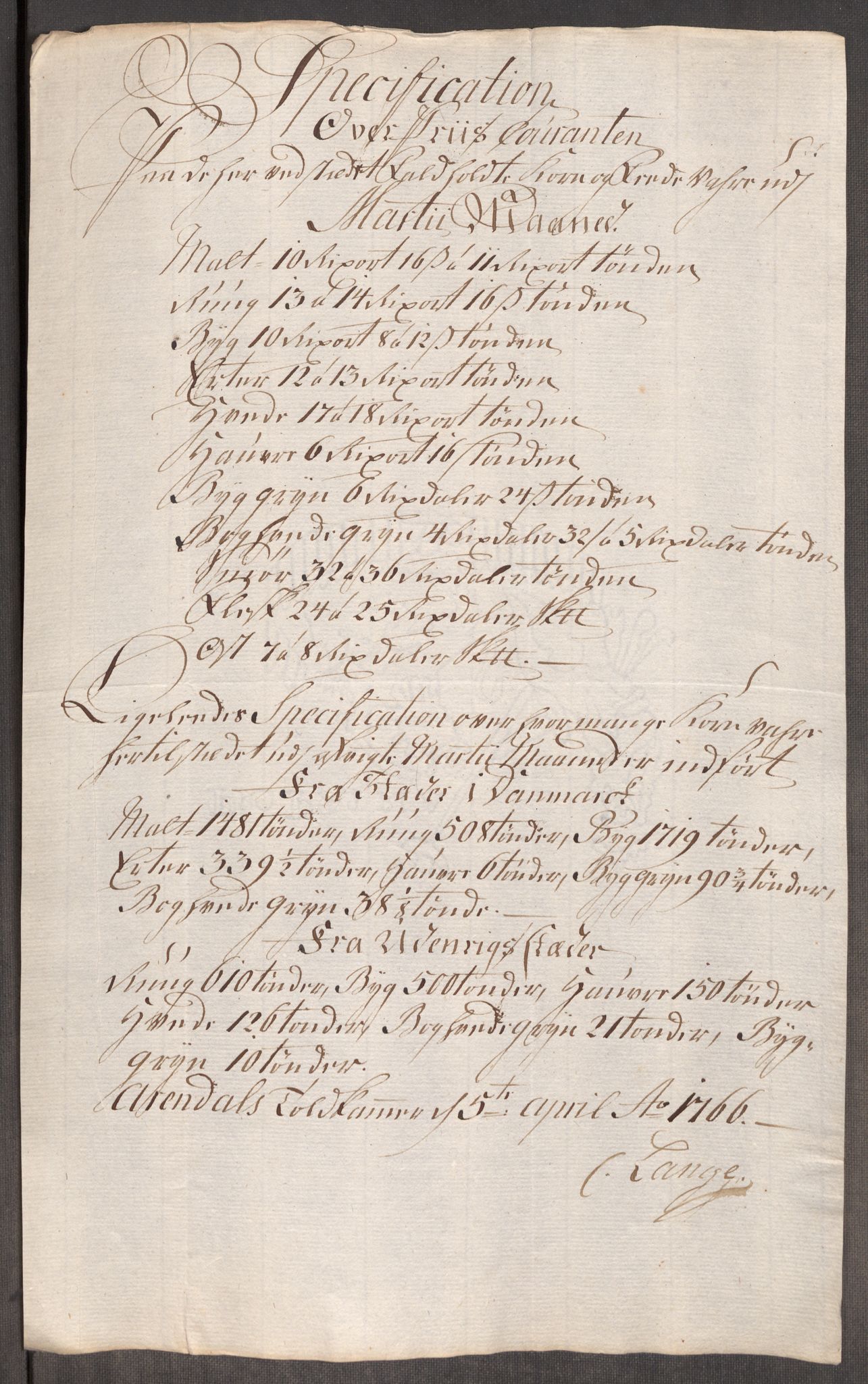 Rentekammeret inntil 1814, Realistisk ordnet avdeling, RA/EA-4070/Oe/L0008: [Ø1]: Priskuranter, 1764-1768, p. 669