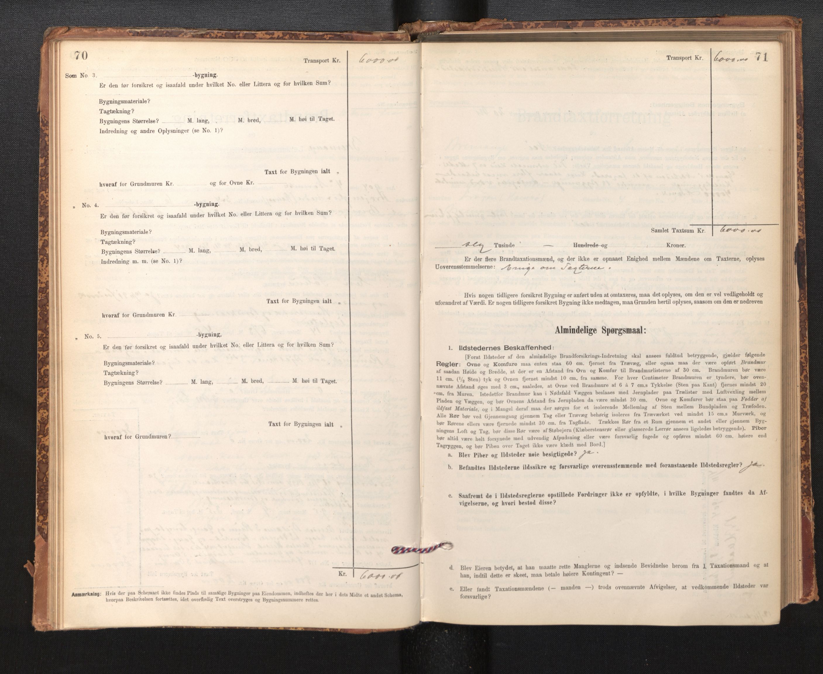 Lensmannen i Bremanger, SAB/A-26701/0012/L0007: Branntakstprotokoll, skjematakst, 1895-1936, p. 70-71