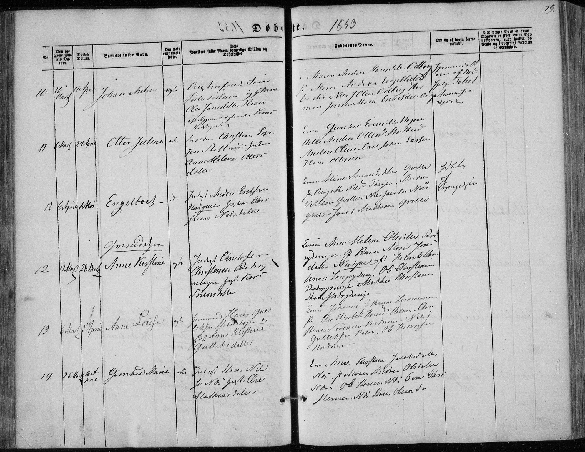 Hedrum kirkebøker, SAKO/A-344/F/Fa/L0006: Parish register (official) no. I 6, 1849-1857, p. 79