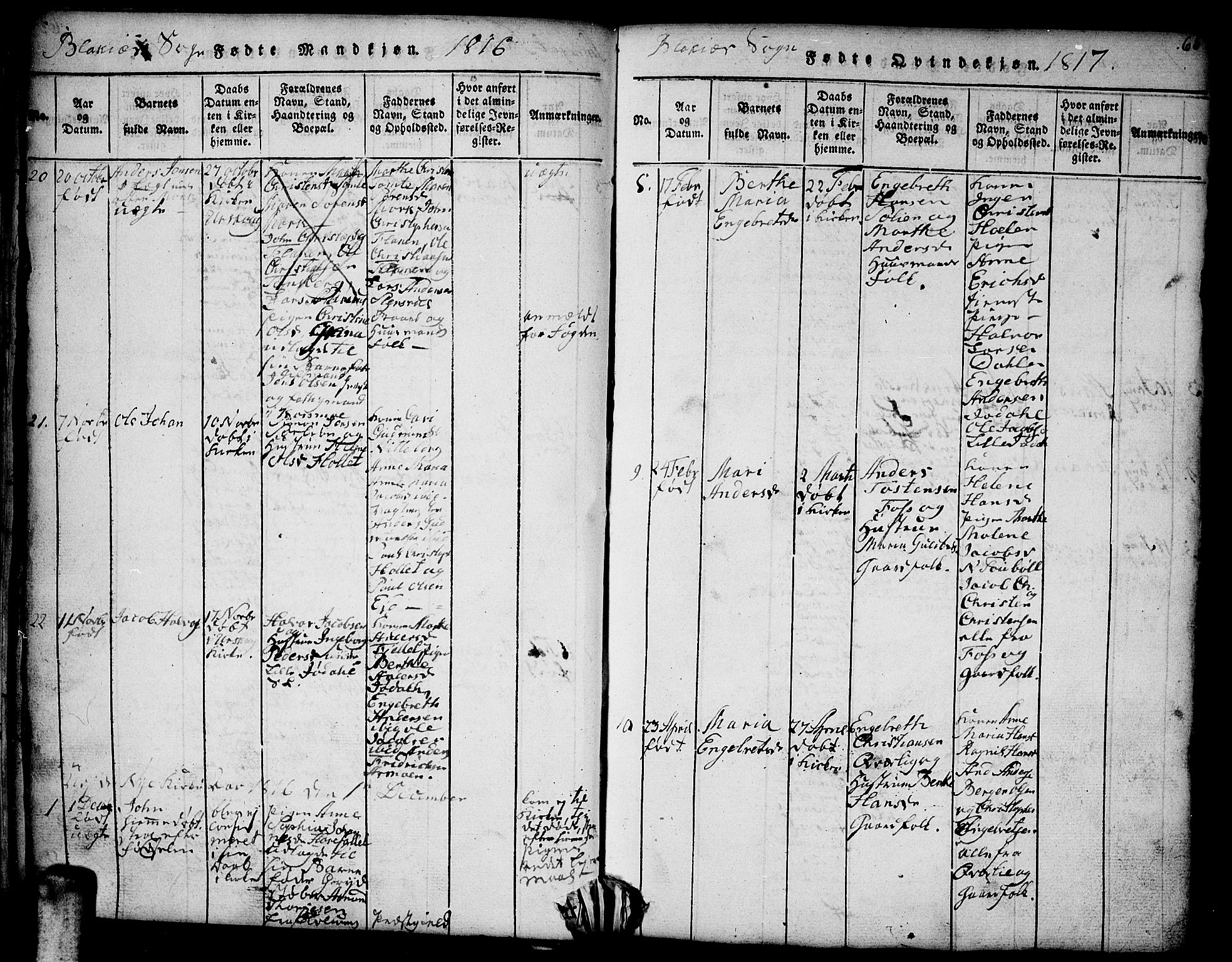 Aurskog prestekontor Kirkebøker, SAO/A-10304a/F/Fa/L0005: Parish register (official) no. I 5, 1814-1829, p. 66