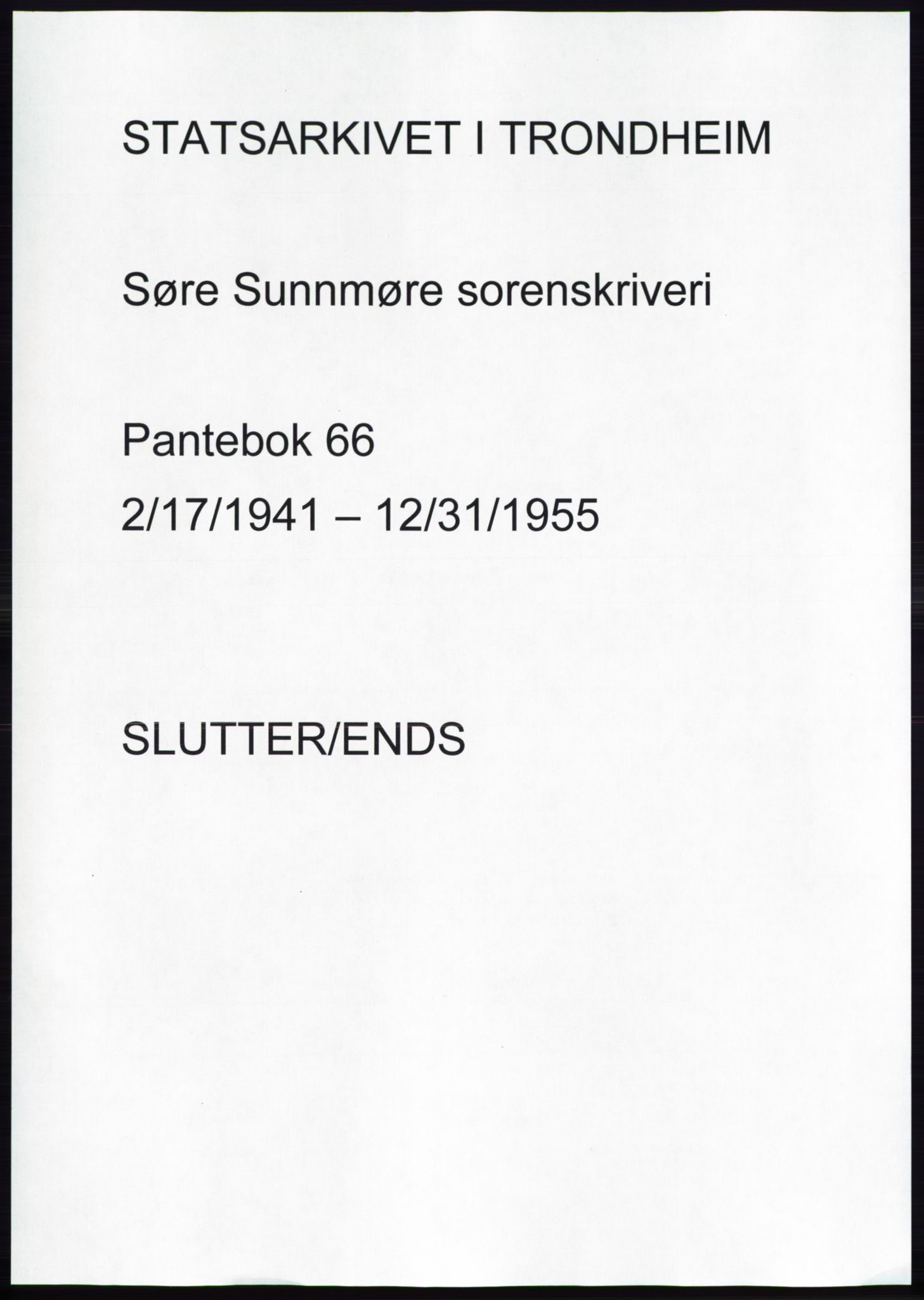 Søre Sunnmøre sorenskriveri, AV/SAT-A-4122/1/2/2C/L0072: Mortgage book no. 66, 1941-1955