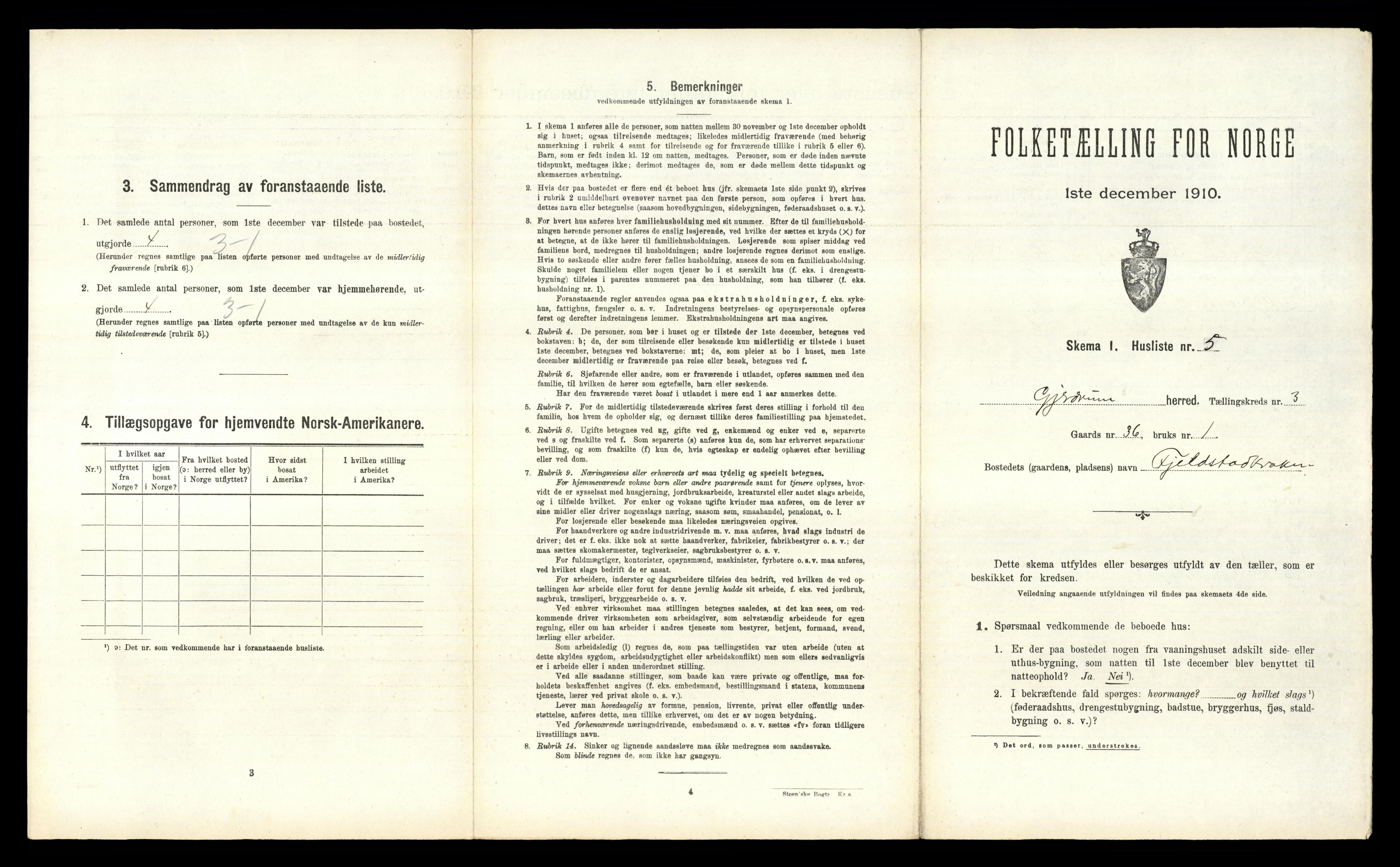 RA, 1910 census for Gjerdrum, 1910, p. 373