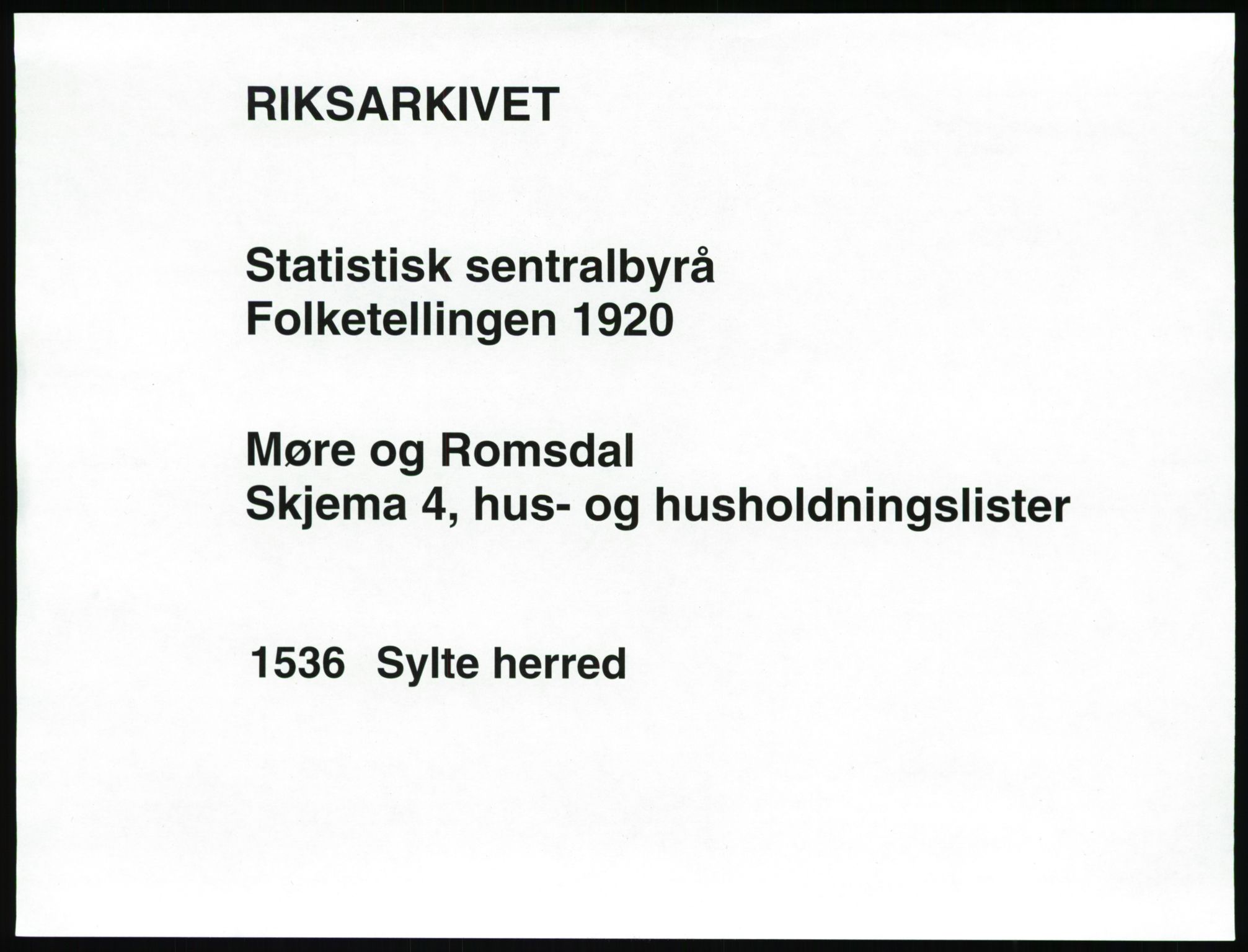 SAT, 1920 census for Sylte, 1920, p. 19