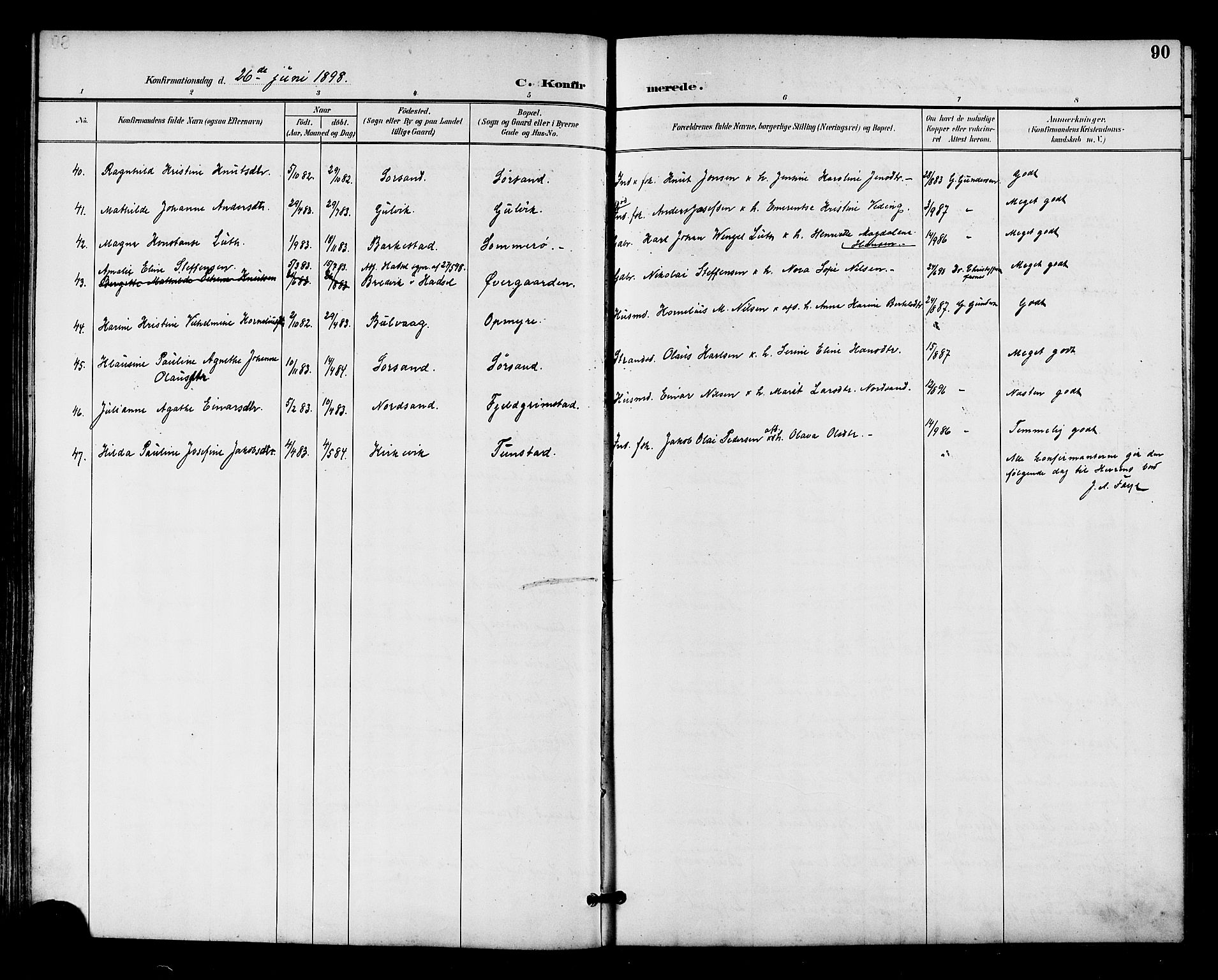 Ministerialprotokoller, klokkerbøker og fødselsregistre - Nordland, AV/SAT-A-1459/893/L1338: Parish register (official) no. 893A10, 1894-1903, p. 90