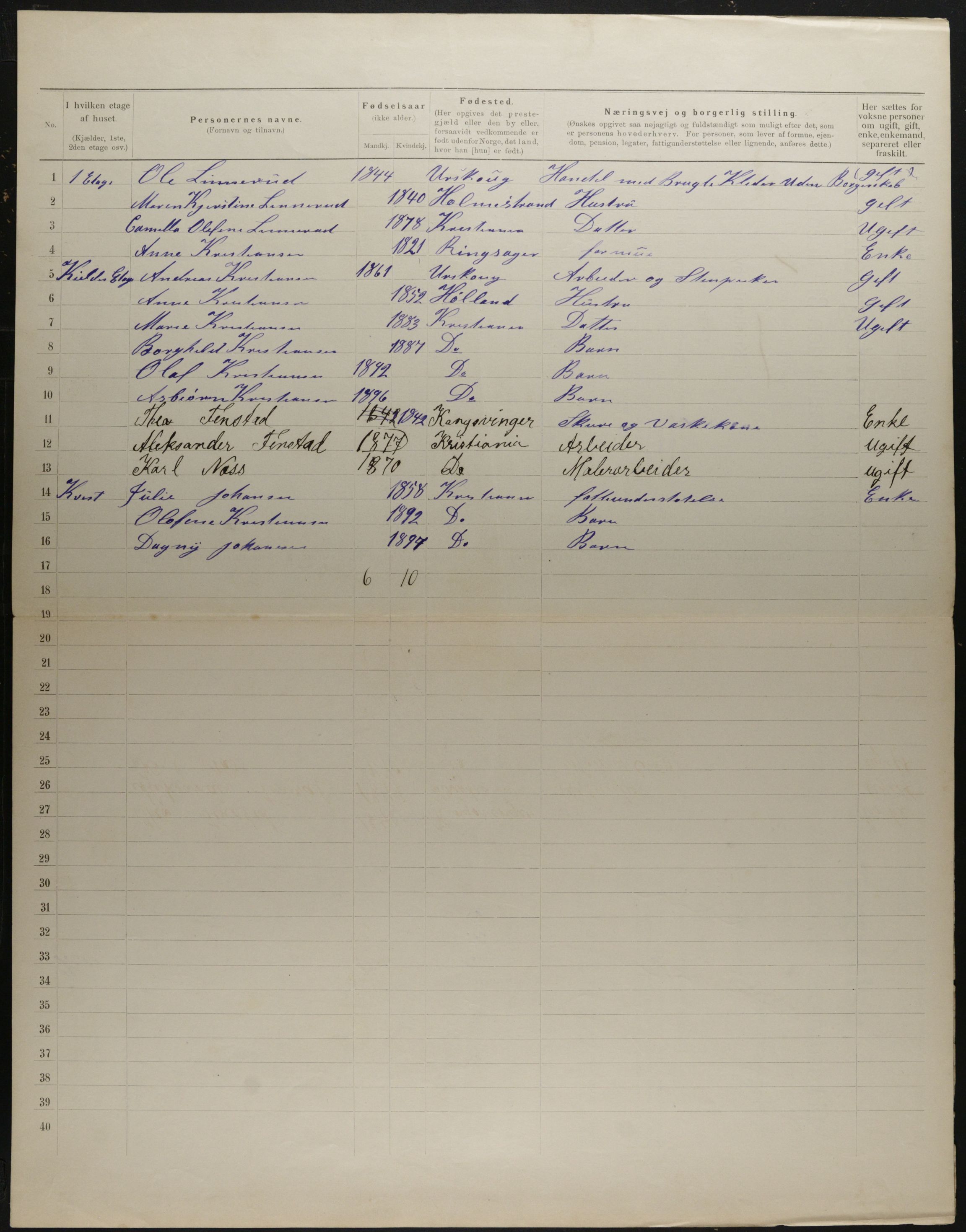 OBA, Municipal Census 1901 for Kristiania, 1901, p. 4572