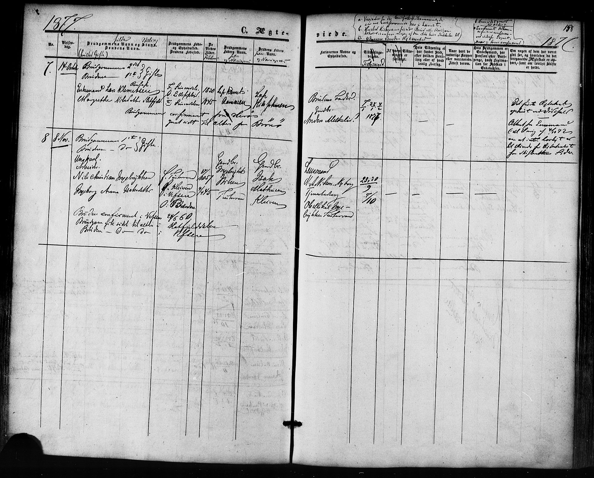 Ministerialprotokoller, klokkerbøker og fødselsregistre - Nordland, AV/SAT-A-1459/823/L0324: Parish register (official) no. 823A01, 1860-1878, p. 158