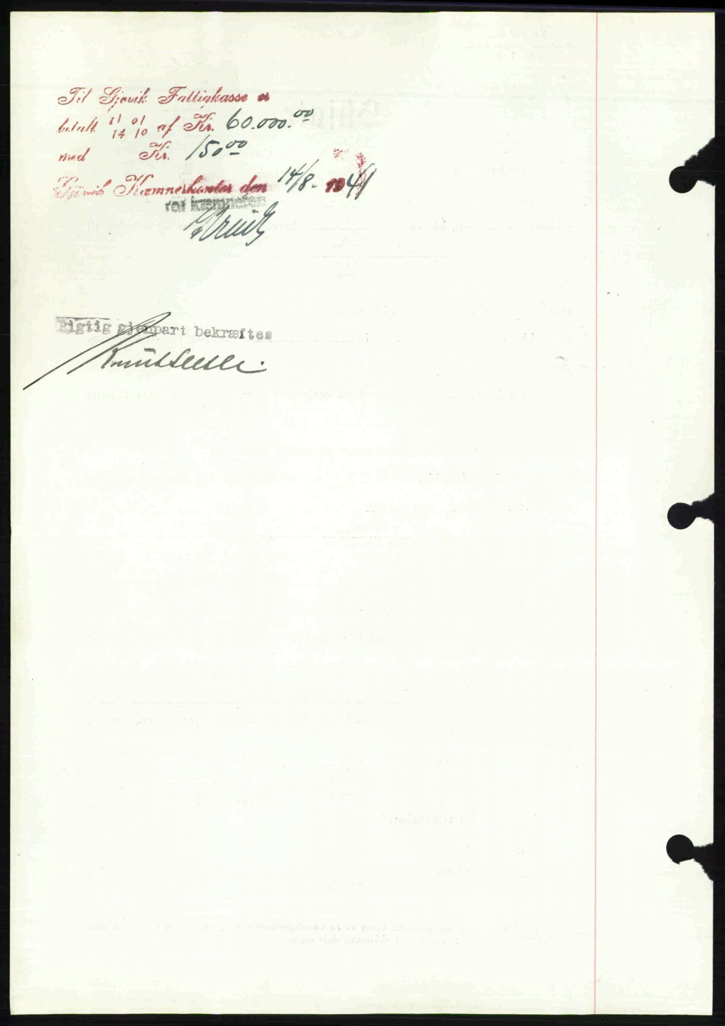 Toten tingrett, SAH/TING-006/H/Hb/Hbc/L0008: Mortgage book no. Hbc-08, 1941-1941, Diary no: : 1622/1941