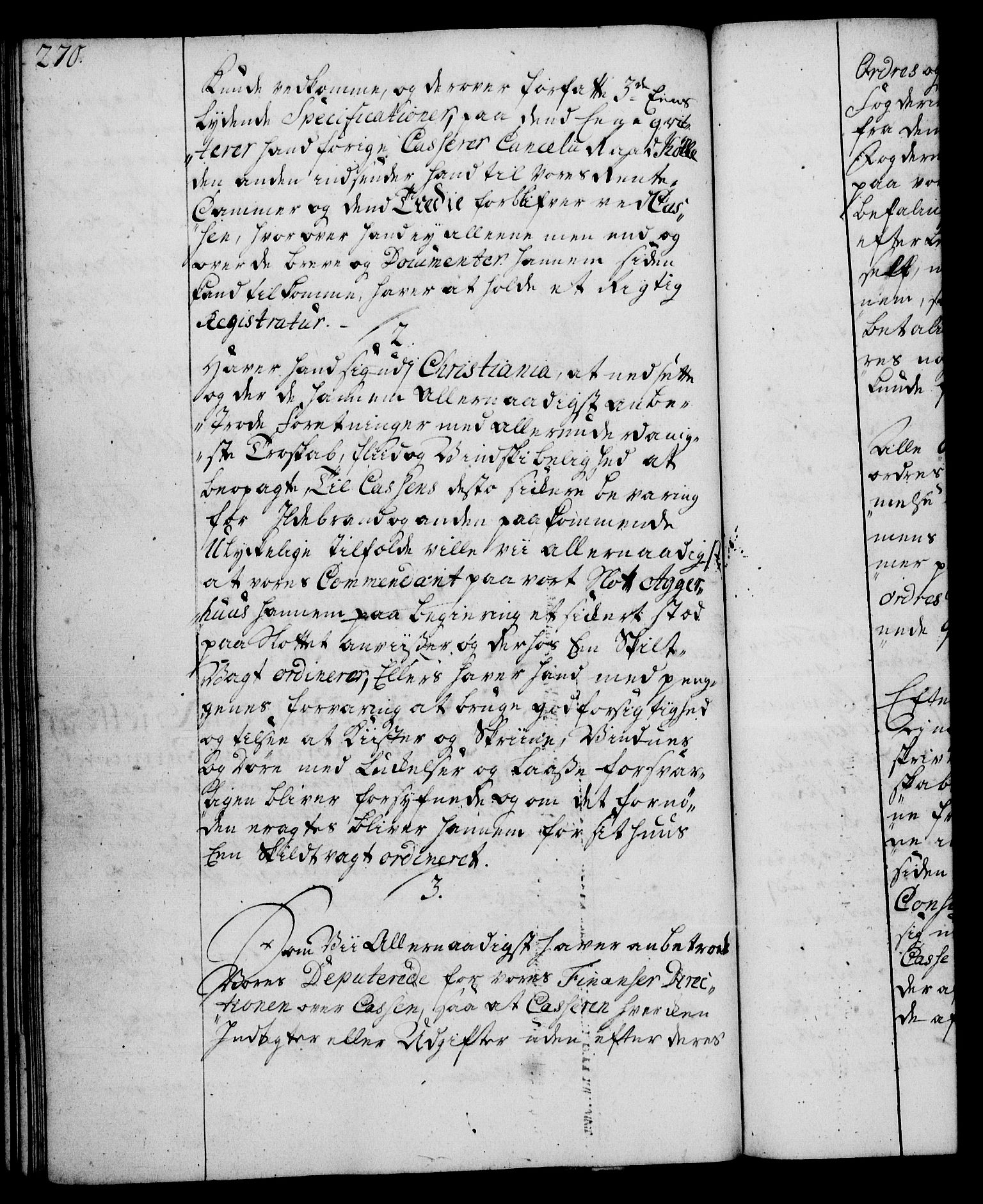 Rentekammeret, Kammerkanselliet, RA/EA-3111/G/Gg/Ggi/L0002: Norsk instruksjonsprotokoll med register (merket RK 53.35), 1729-1751, p. 270