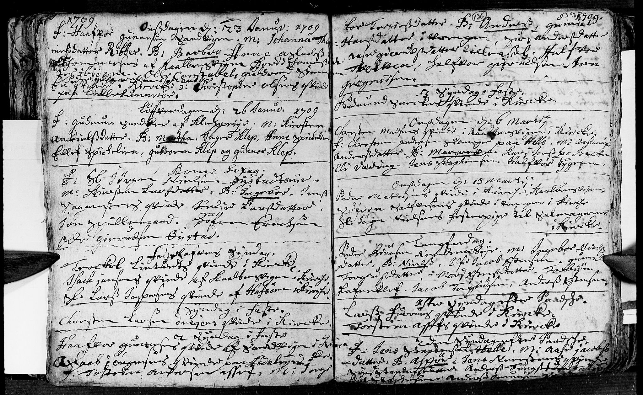 Øyestad sokneprestkontor, AV/SAK-1111-0049/F/Fa/L0002: Parish register (official) no. A 2, 1692-1722, p. 136