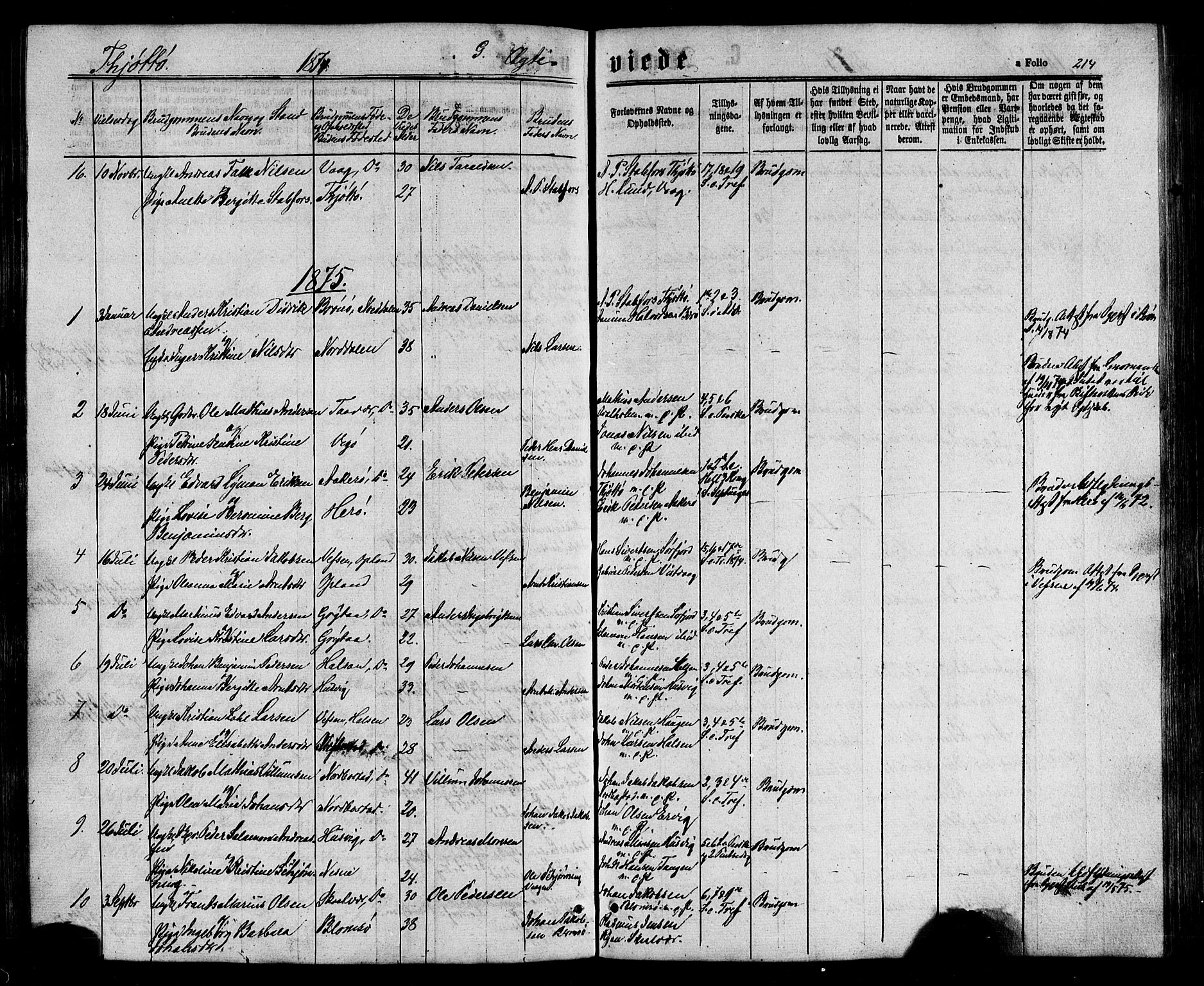 Ministerialprotokoller, klokkerbøker og fødselsregistre - Nordland, SAT/A-1459/817/L0262: Parish register (official) no. 817A03/ 1, 1862-1877, p. 214