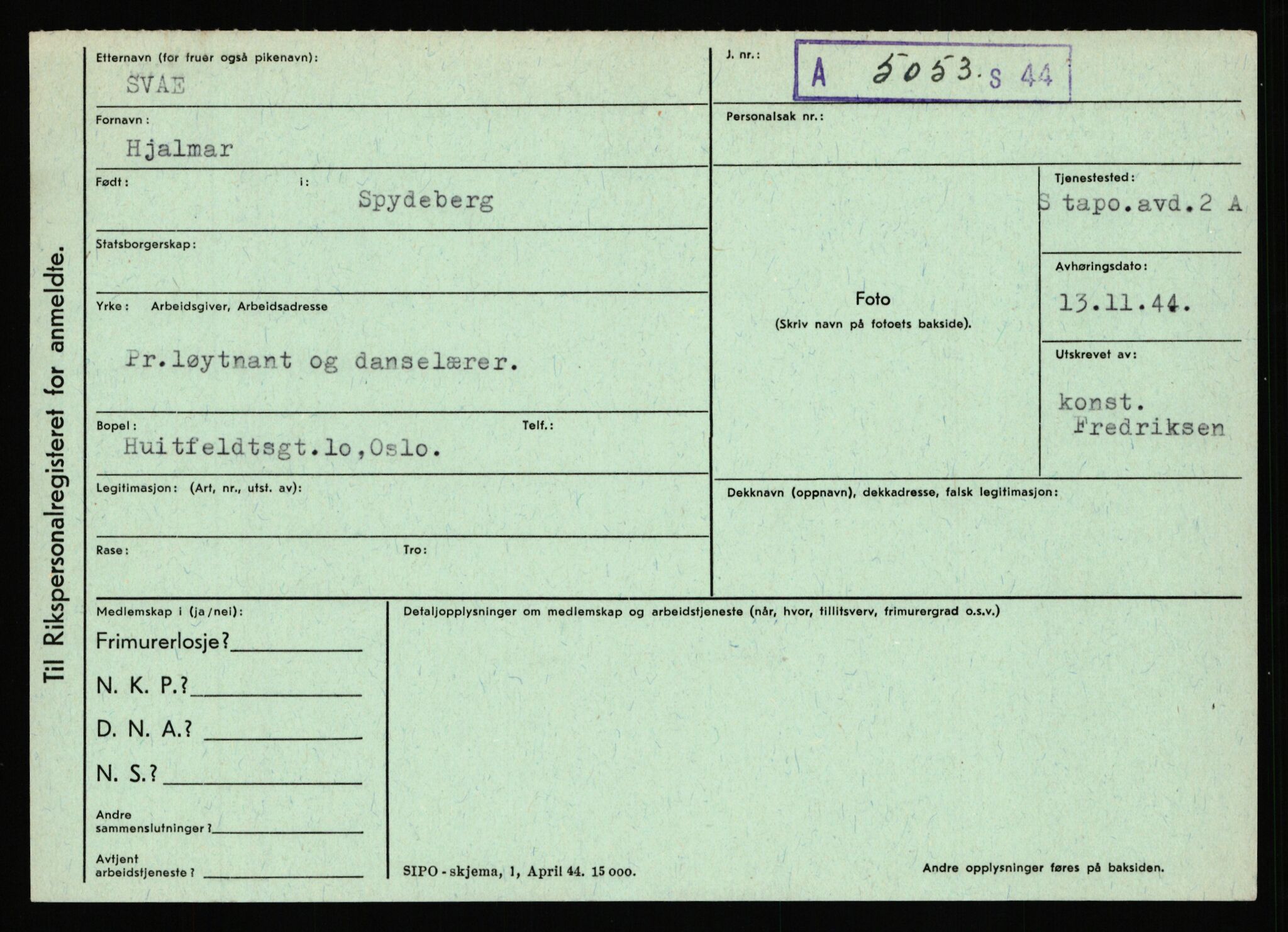 Statspolitiet - Hovedkontoret / Osloavdelingen, AV/RA-S-1329/C/Ca/L0014: Seterlien - Svartås, 1943-1945, p. 5016