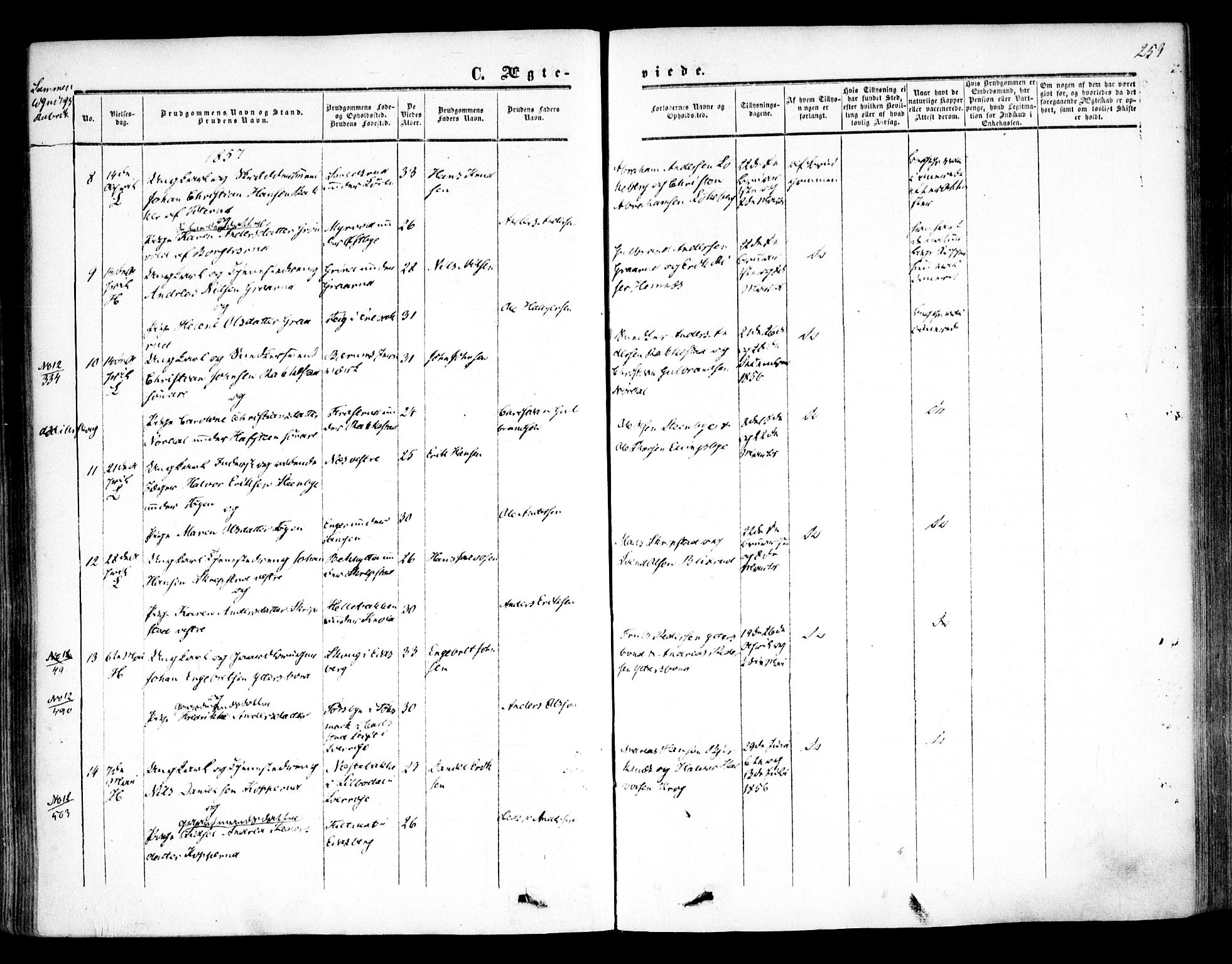 Høland prestekontor Kirkebøker, AV/SAO-A-10346a/F/Fa/L0010: Parish register (official) no. I 10, 1854-1861, p. 259