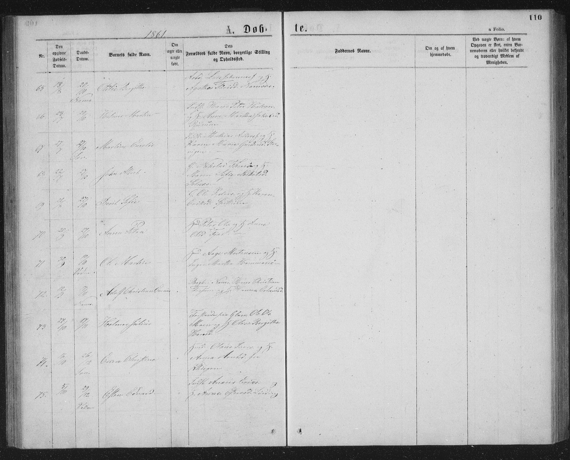 Ministerialprotokoller, klokkerbøker og fødselsregistre - Nord-Trøndelag, AV/SAT-A-1458/768/L0566: Parish register (official) no. 768A01, 1836-1865, p. 110