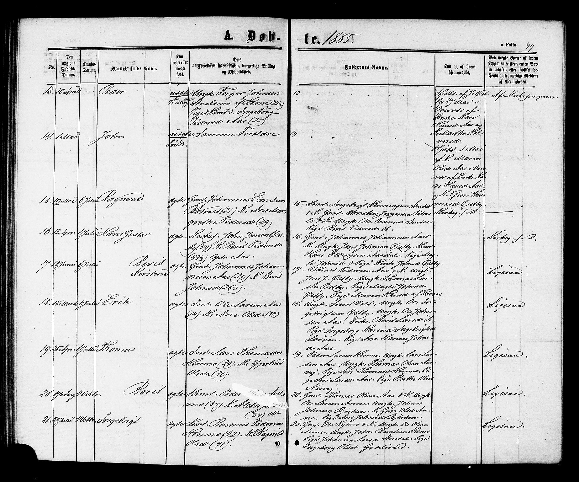 Ministerialprotokoller, klokkerbøker og fødselsregistre - Sør-Trøndelag, SAT/A-1456/698/L1163: Parish register (official) no. 698A01, 1862-1887, p. 49