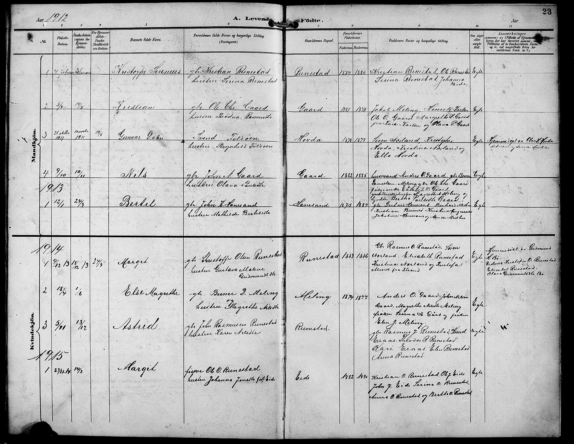 Finnøy sokneprestkontor, SAST/A-101825/H/Ha/Hab/L0005: Parish register (copy) no. B 5, 1891-1916, p. 23